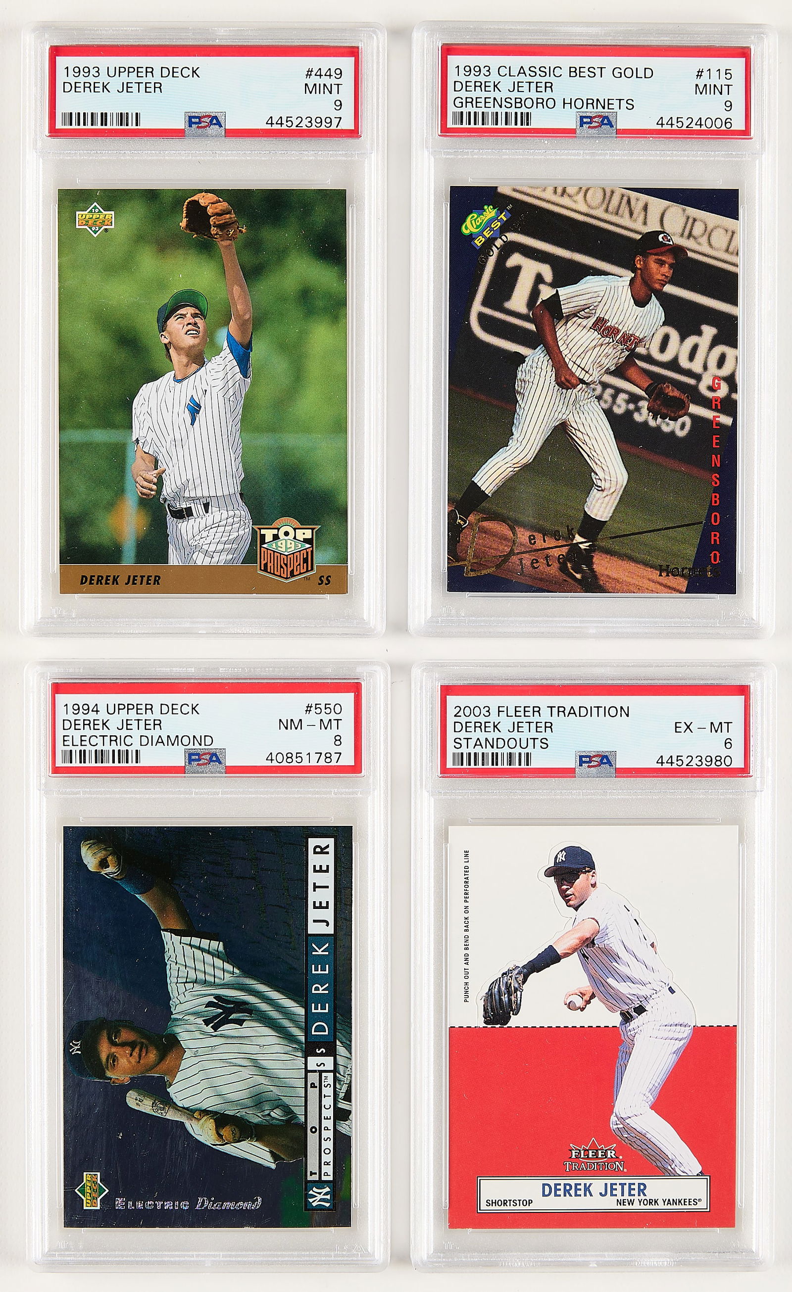 4 1993-2003 Derek Jeter Rookie Cards PSA (1 of 2)