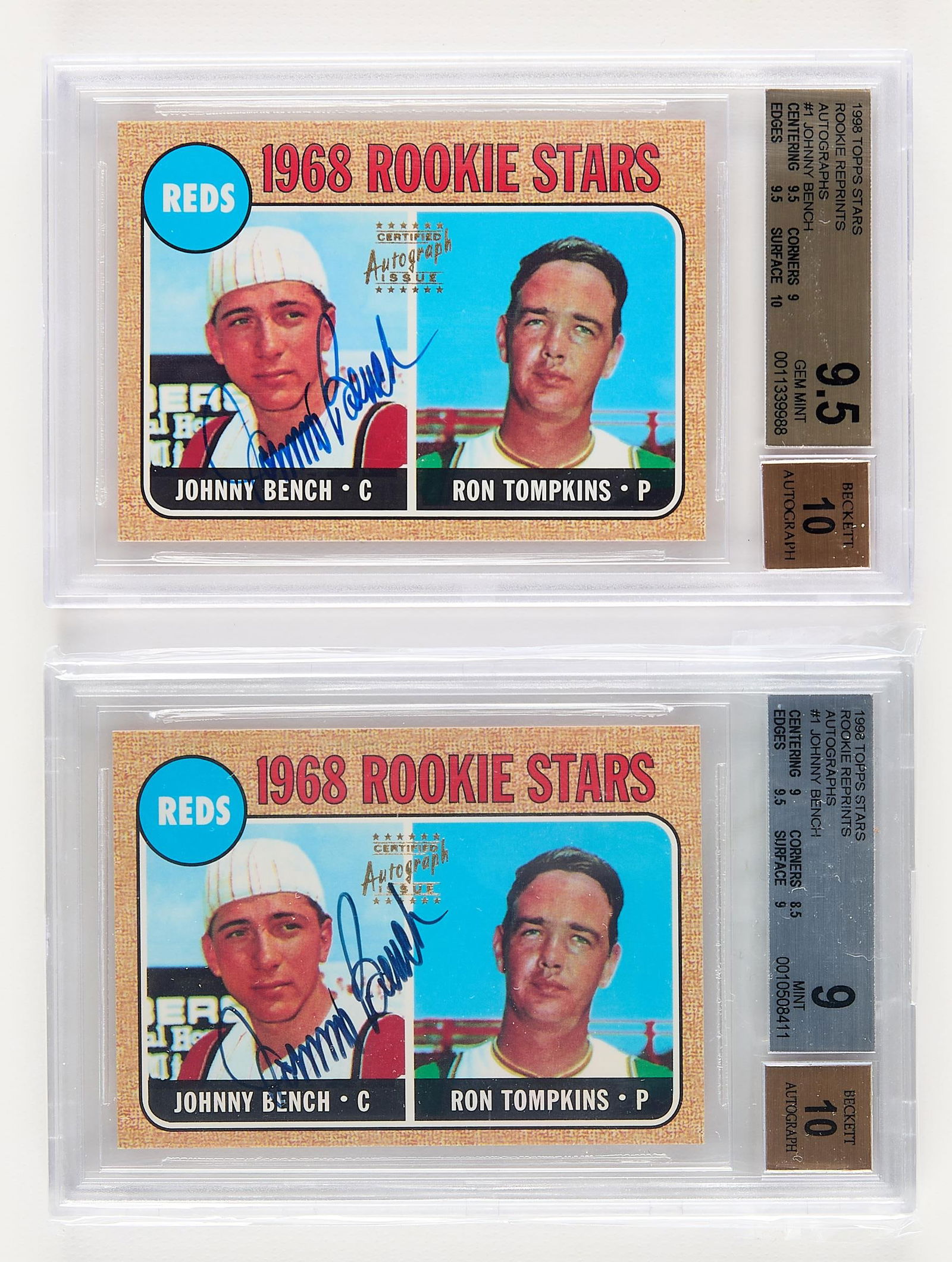 2 1998 Topps Stars Rookie Reprints Bench Auto BGS (1 of 2)