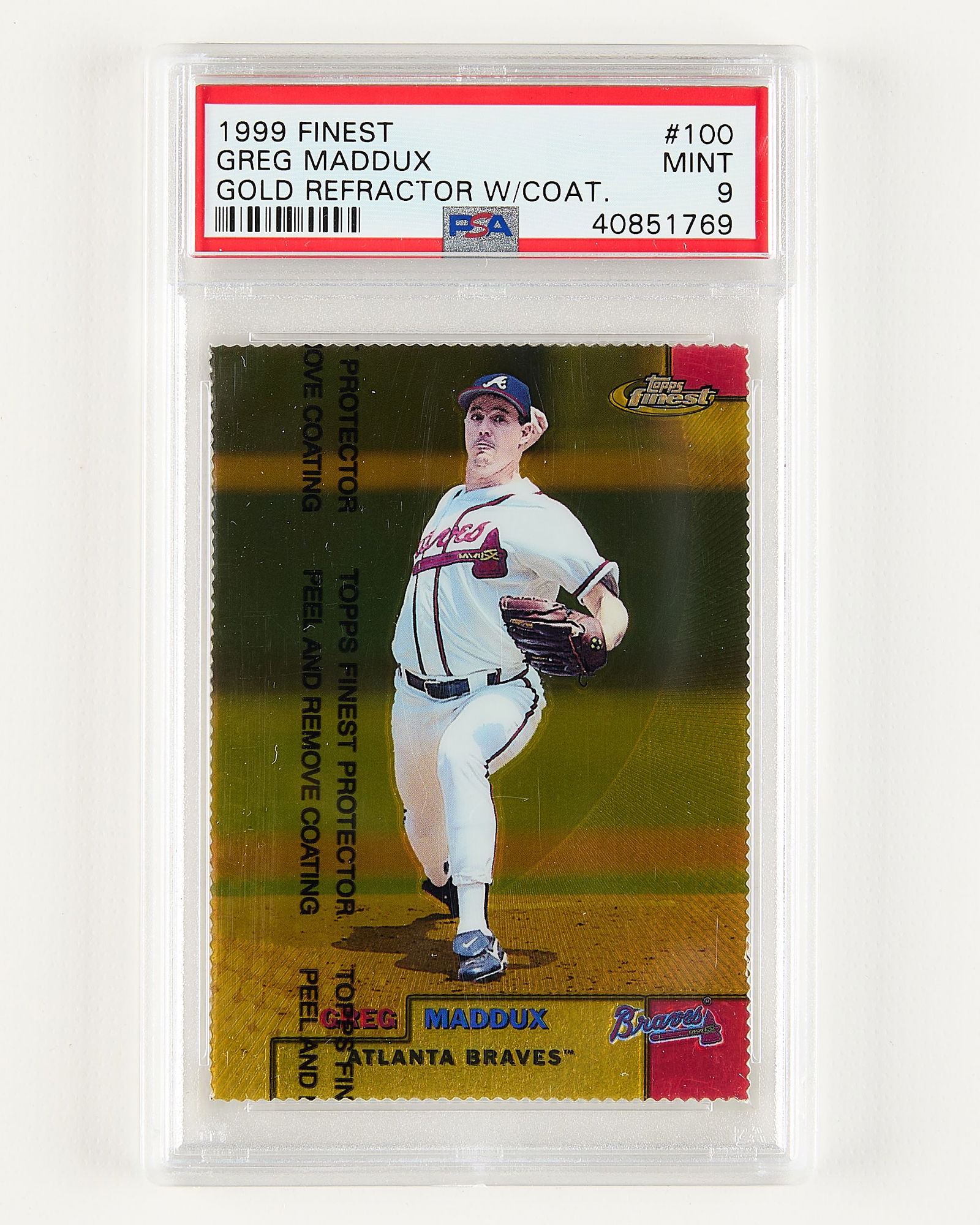 1999 Topps Finest #100 G. Maddux Gold Refr. PSA 9 (1 of 2)