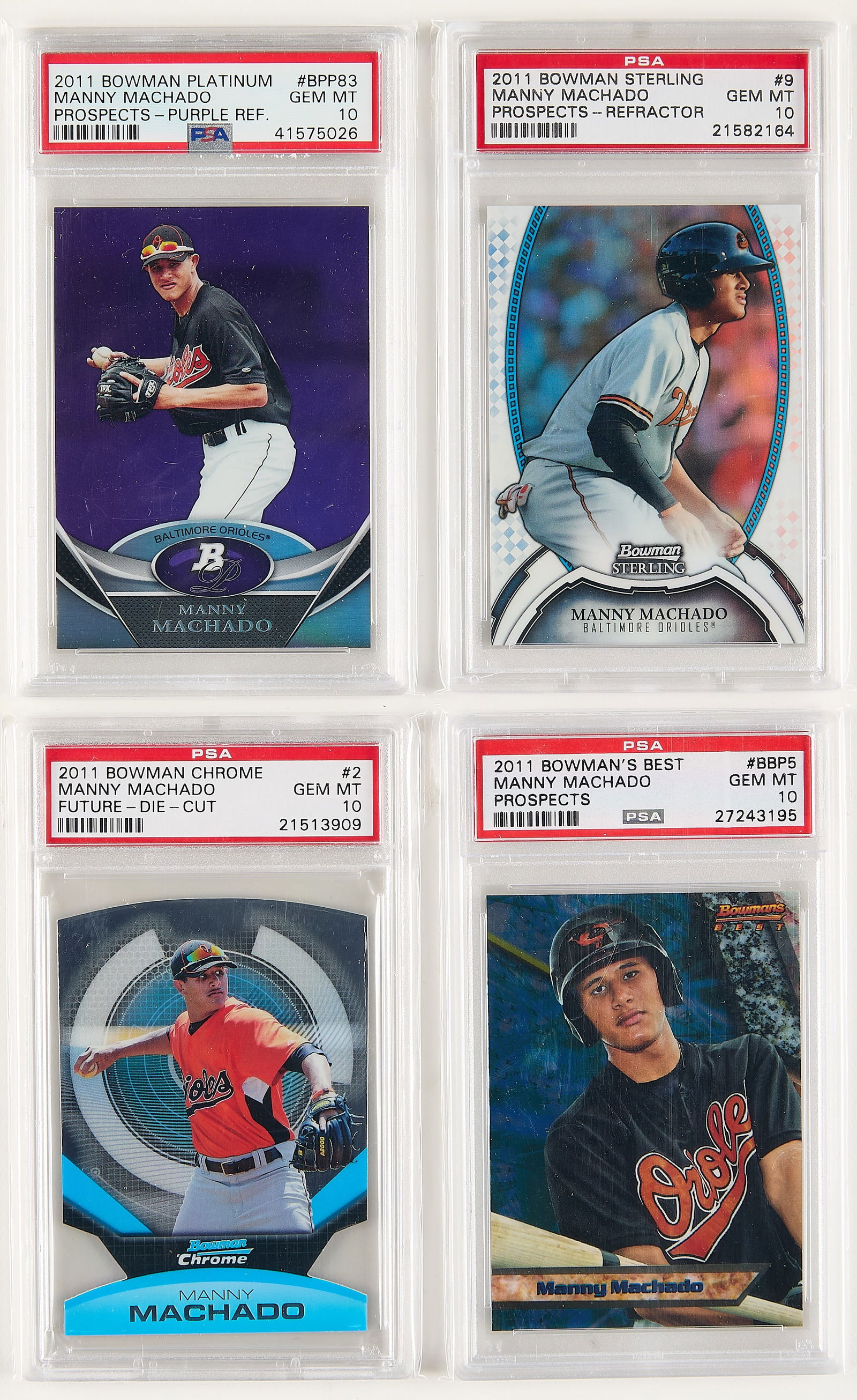 4 2011 Bowman Manny Machado PSA Gem Mint 10 (1 of 2)