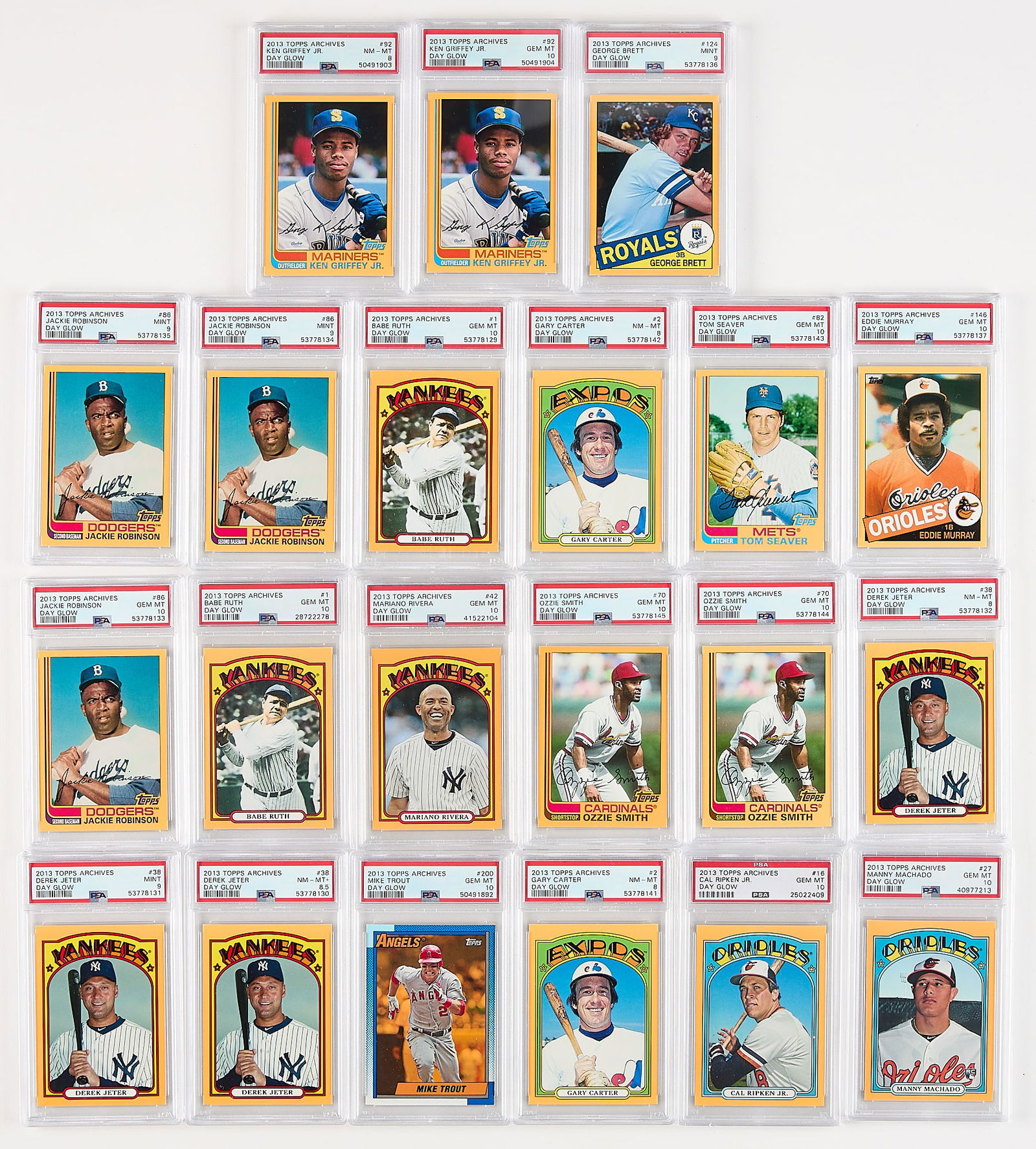 21 2013 Topps Day Glow PSA Graded Incl. HOF (1 of 6)