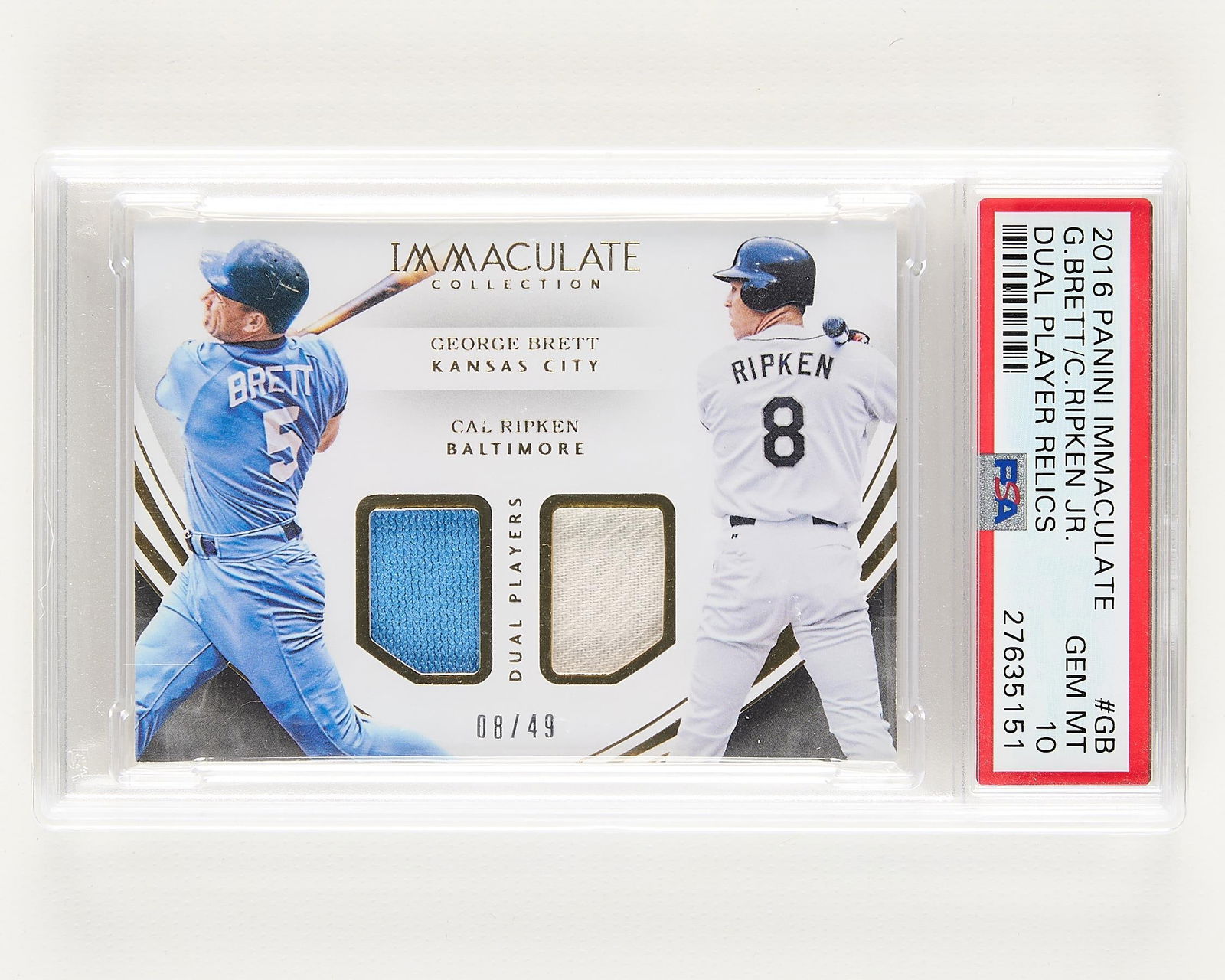 2016 Panini Imclt Dual Relics Ripken/Brett PSA 10 (1 of 2)
