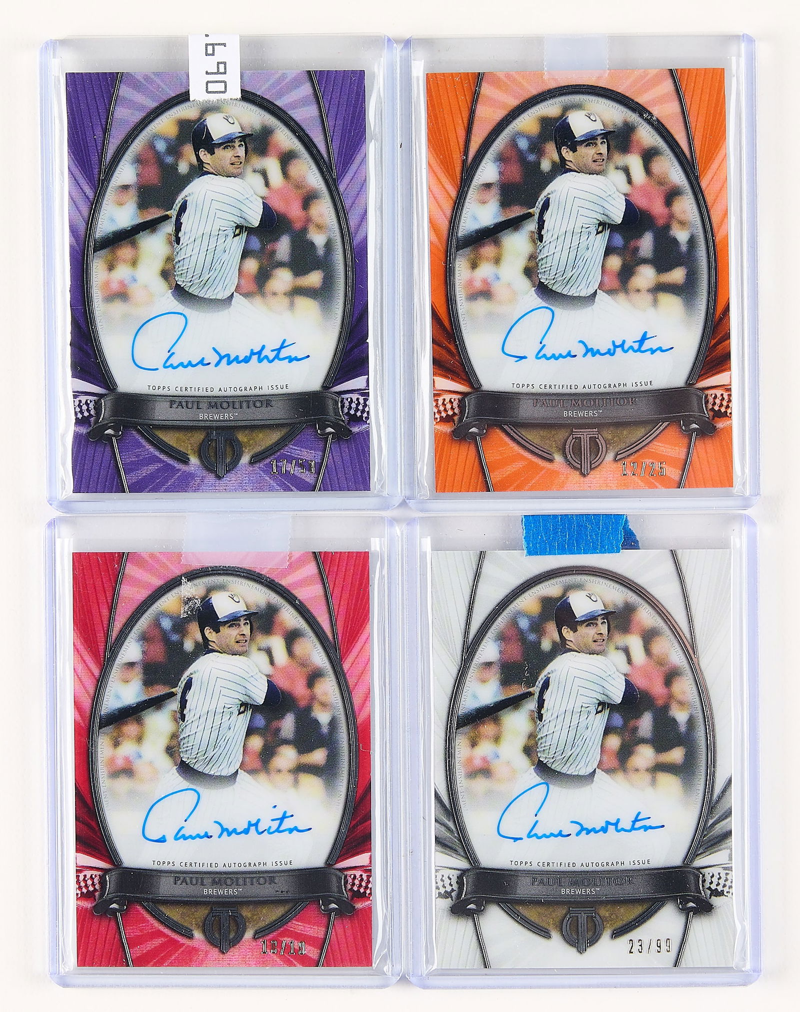 4 2017 Topps Tribute Paul Molitor Auto Cards (1 of 2)