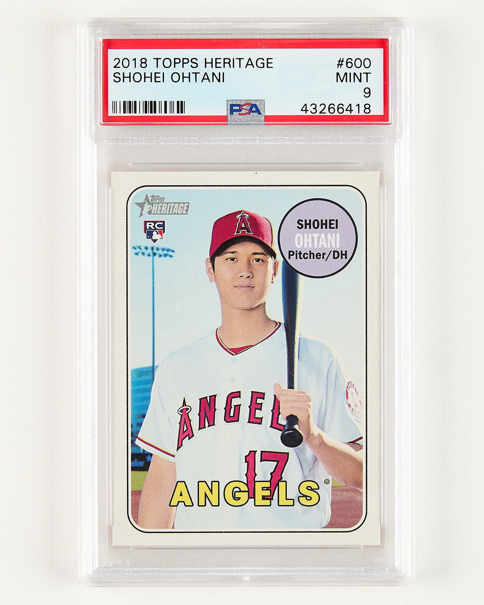 2018 Topps Heritage #600 Shohei Ohtani PSA 9 (1 of 2)