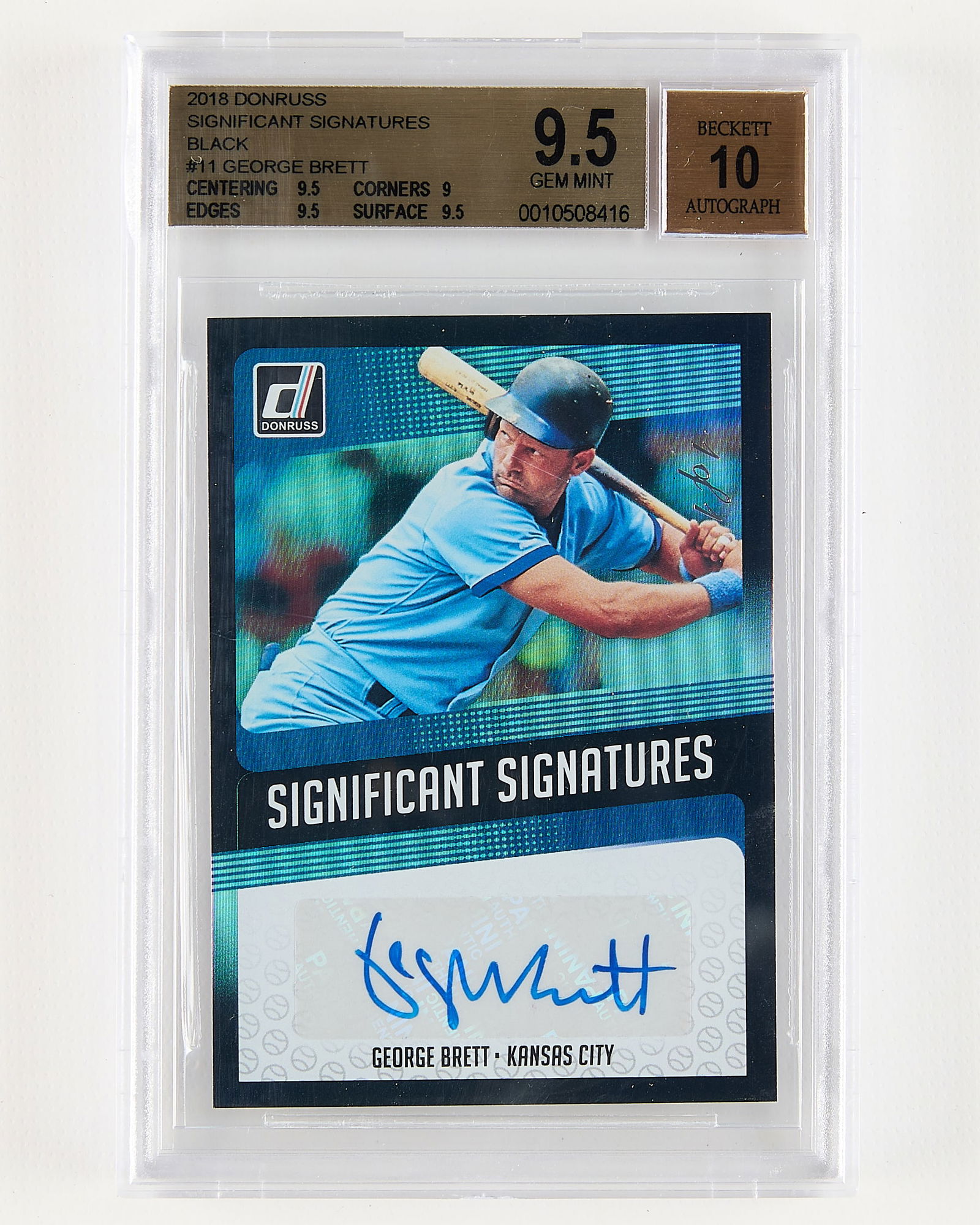 2018 Donruss Sig. Sigs. Auto G. Brett 1/1 BGS 9.5 (1 of 2)