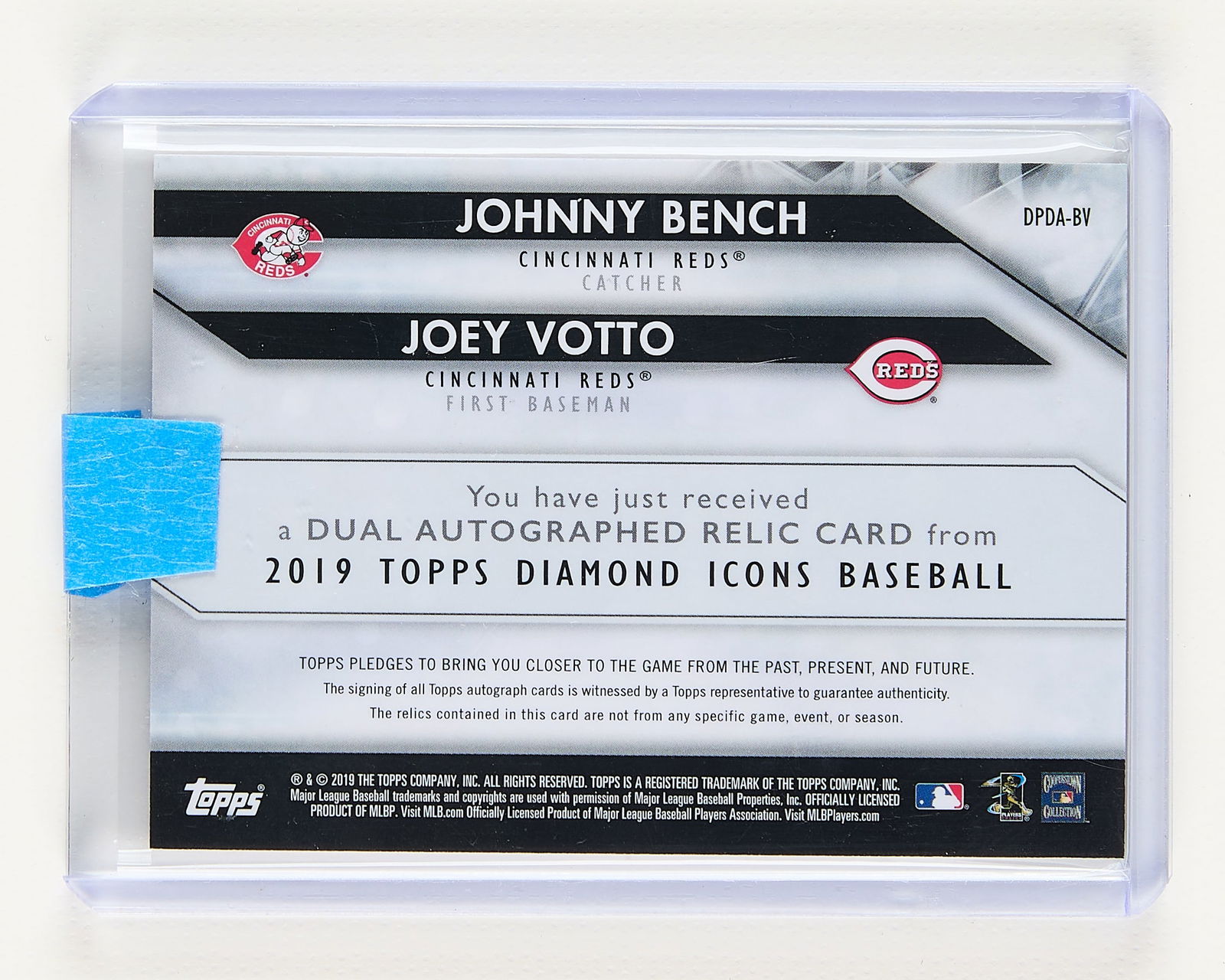 2019 Topps Diamond Icons Bench/Votto Auto & Relic (1 of 2)