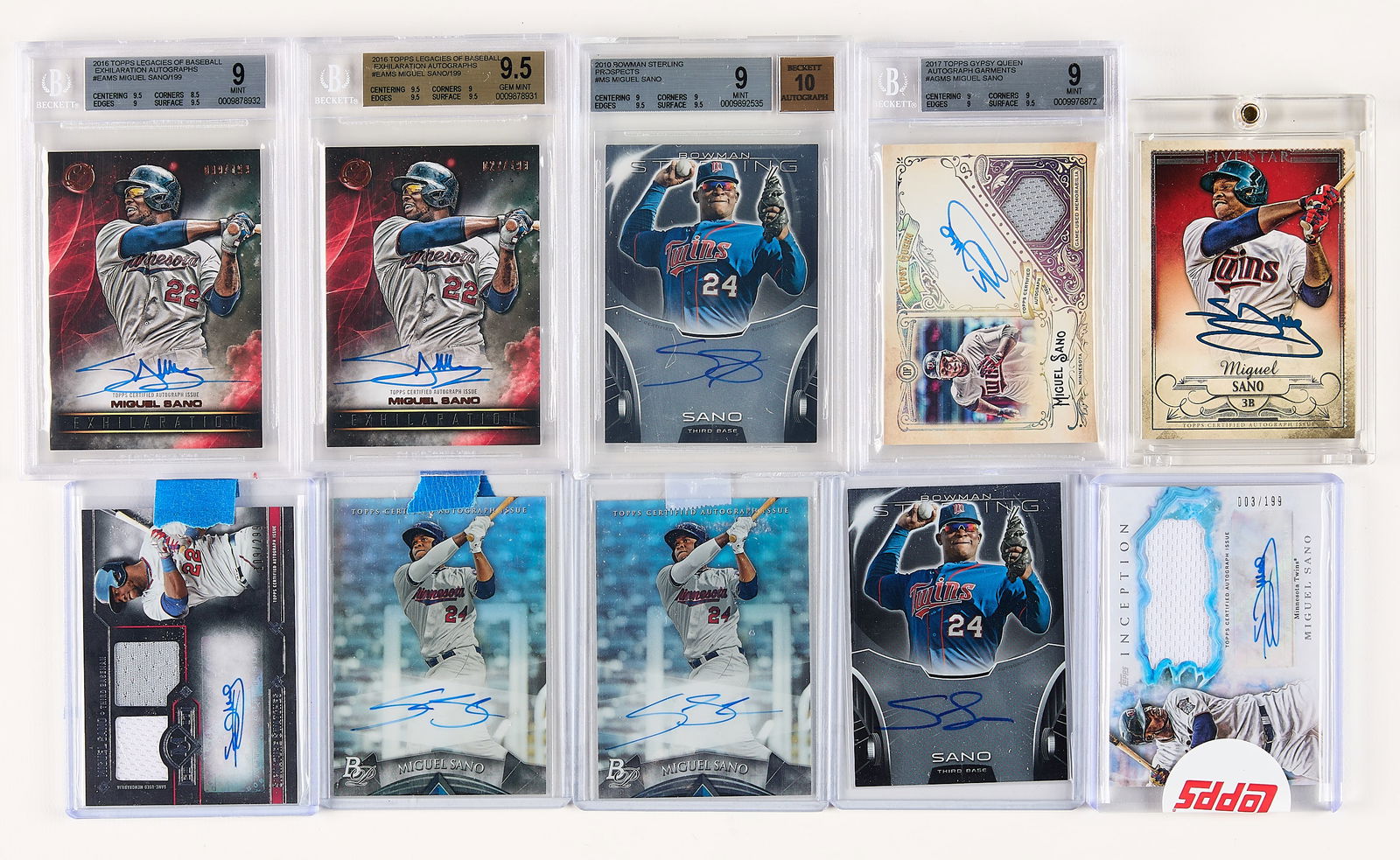10 Miguel Sano Signed Baseball Cards (1 of 2)
