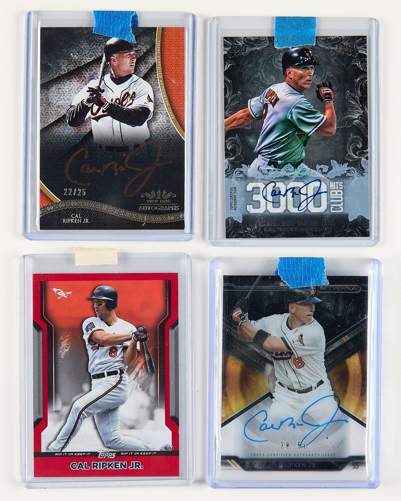 4 Topps Cal Ripken Jr Signed Cards (1 of 2)