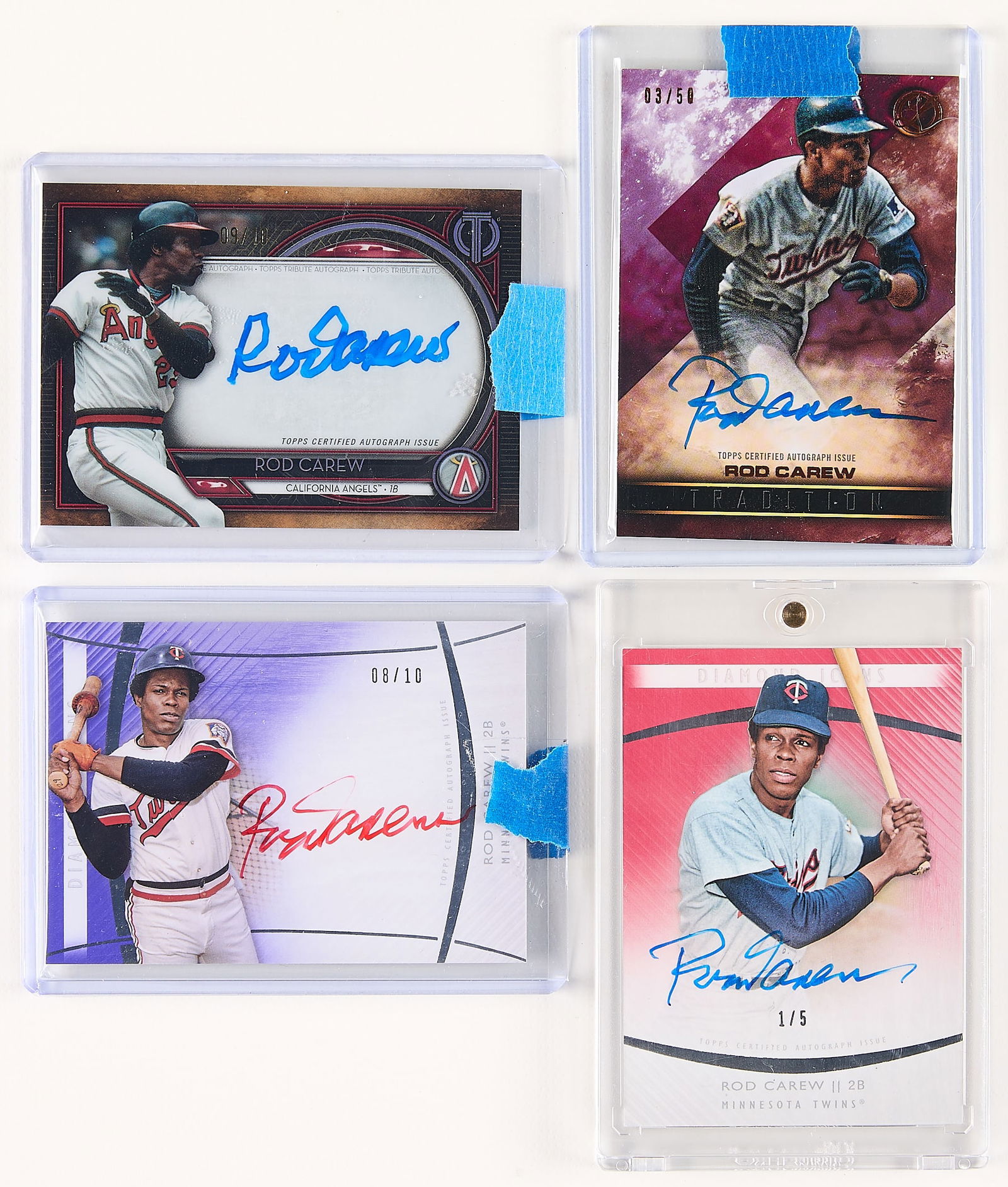 4 2016-20 Topps Tribute Rod Carew Autograph Cards (1 of 2)