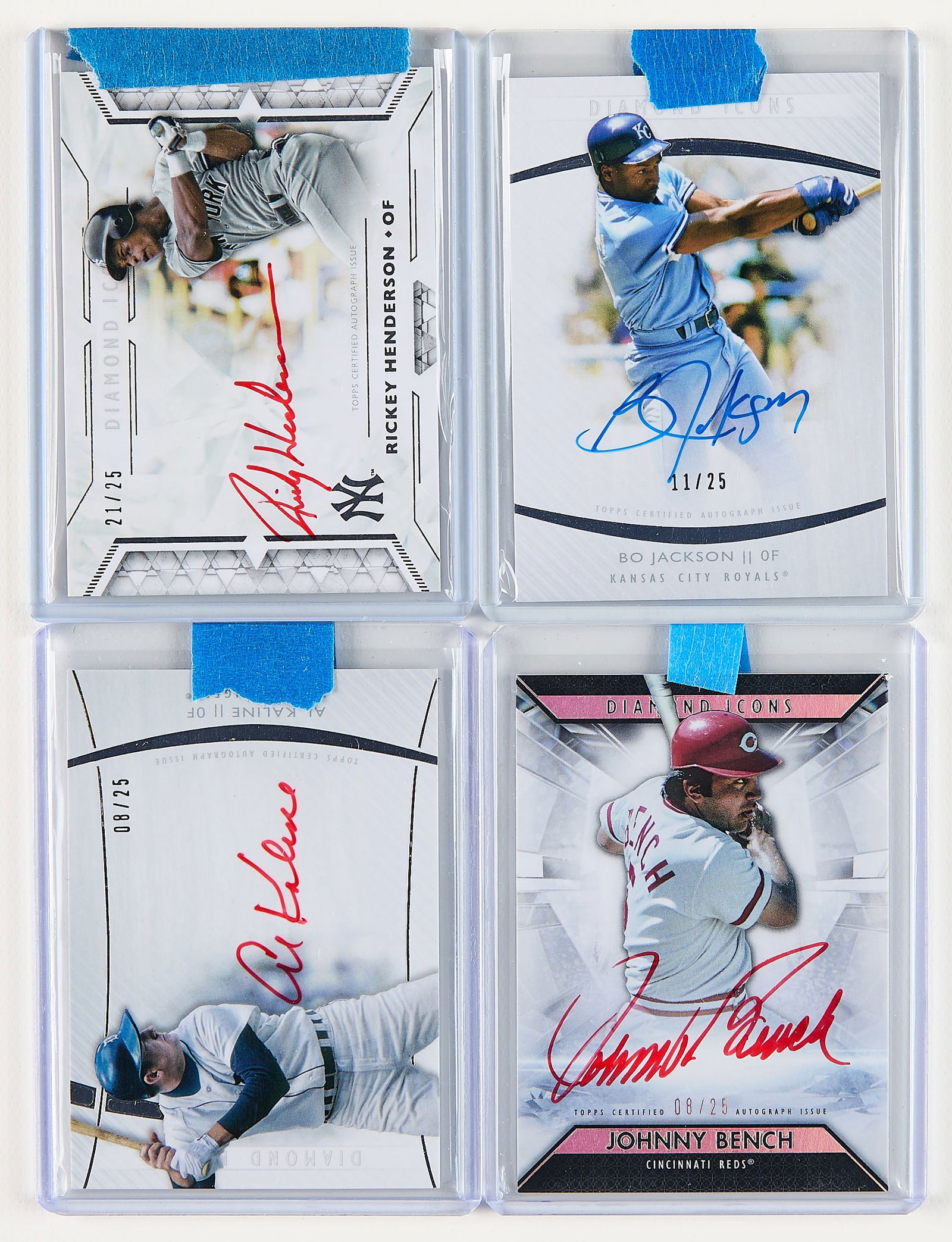 4 Topps Dia. Icons HOF Bench/Jackson/Hndrsn/Kaline (1 of 2)