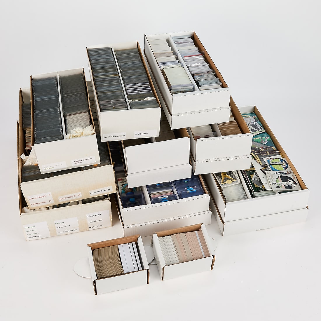 Large Collection Baseball Cards: Large variety of collectible baseball cards. Including players such as Johnny Bench, Carlton Fisk, Ken Griffey Jr, Greg Maddux, Robin Yount, Nolan Ryan, among many others. All offered ungraded.