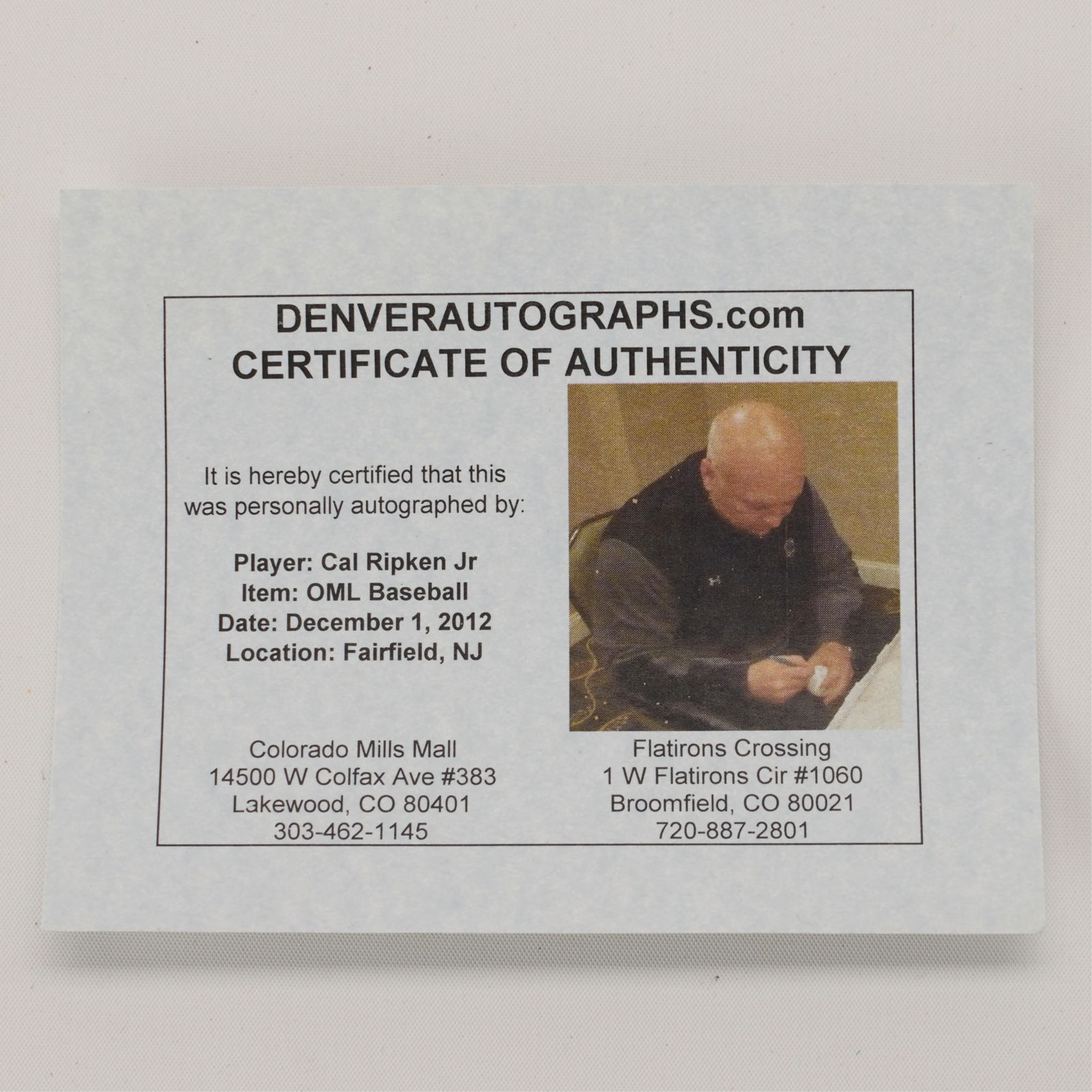 2 Cal Ripken Signed Baseballs w/ COA - 4