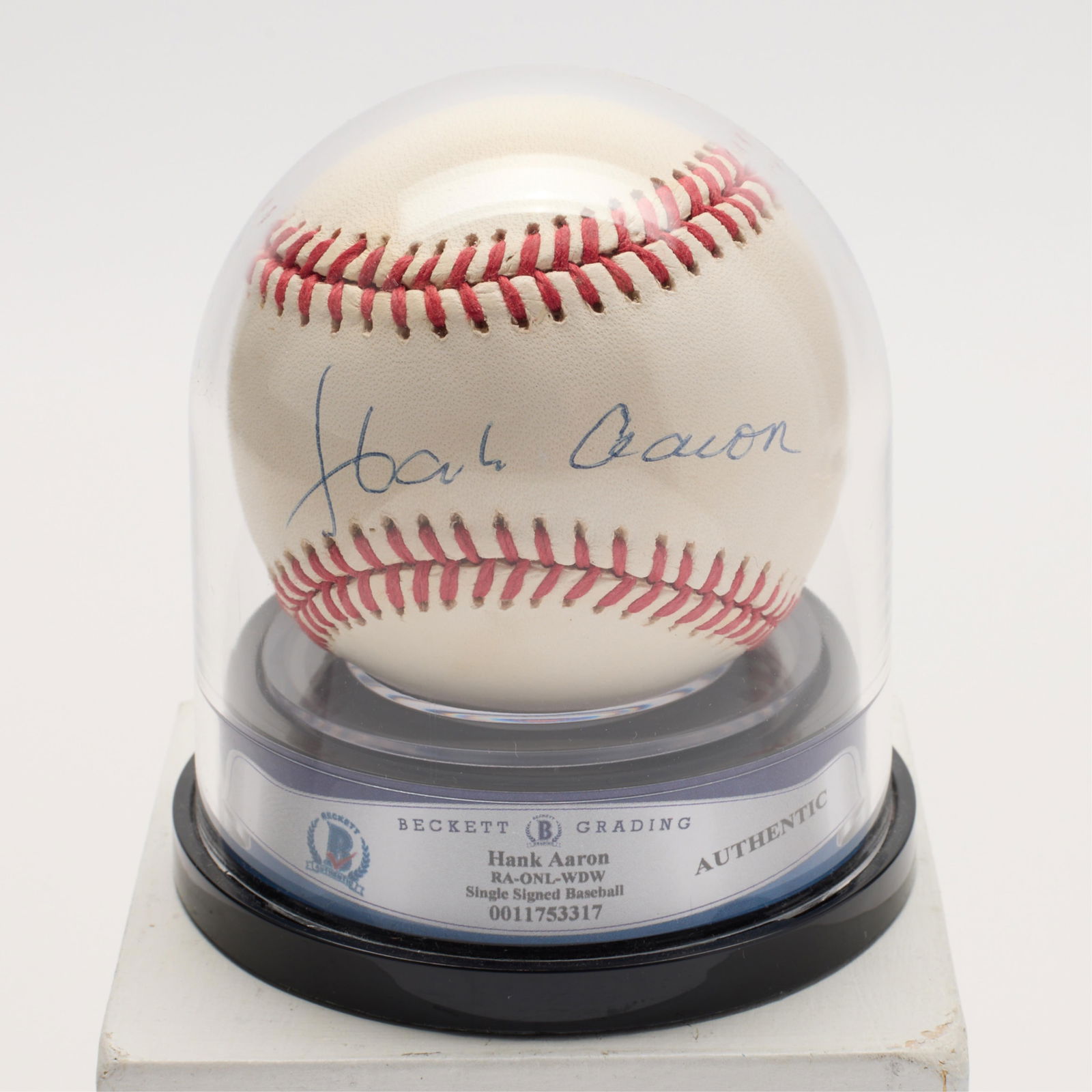 Hank Aaron Signed Baseball BAS (1 of 2)
