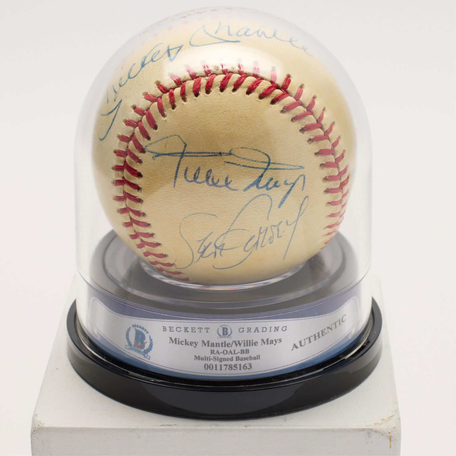 Mantle & Mays Signed Baseball BAS (1 of 5)