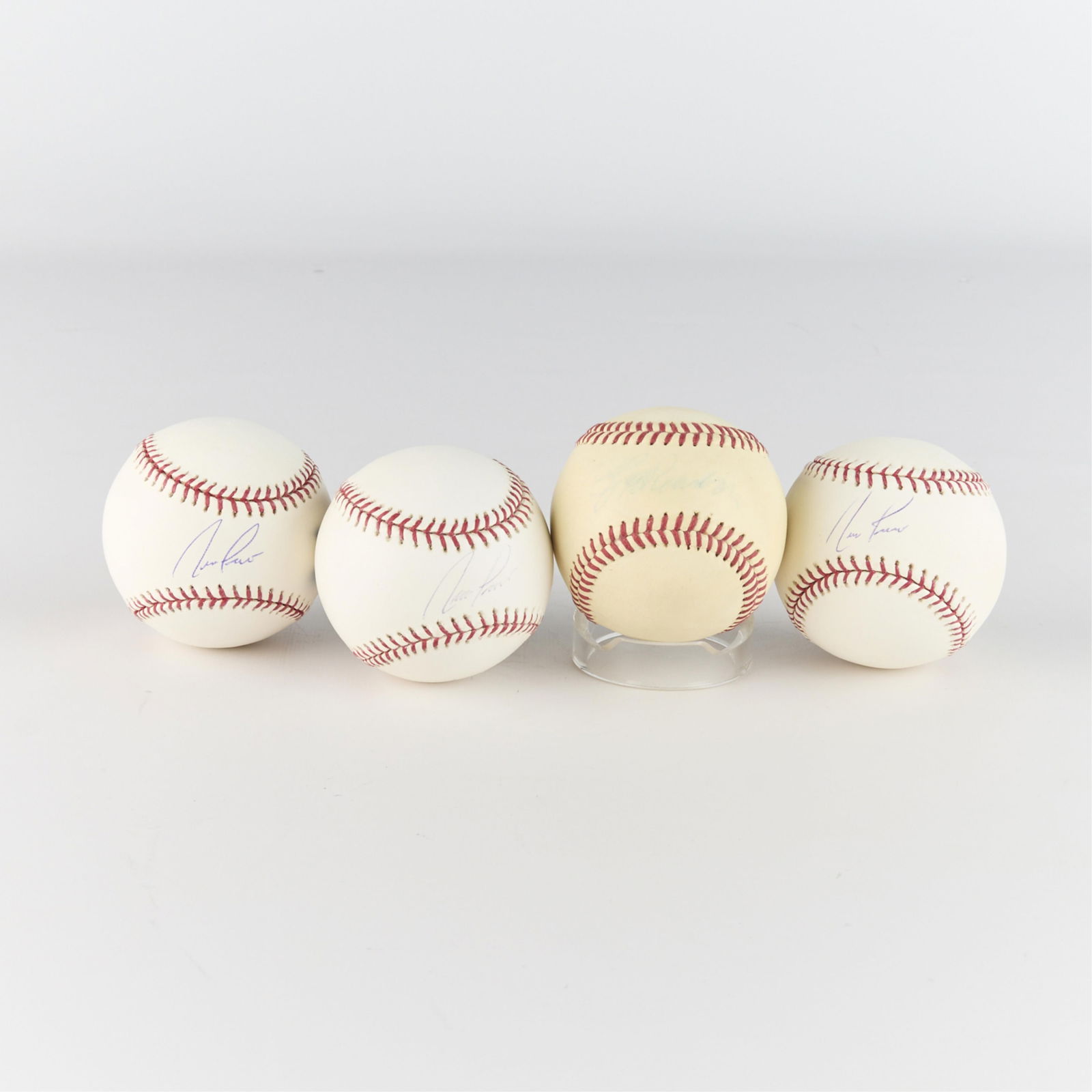 4 Twins Signed Baseballs - Reardon & Punto: Three signed by Nick Punto and one signed by Jeff Reardon Diameter, each: 3 in.