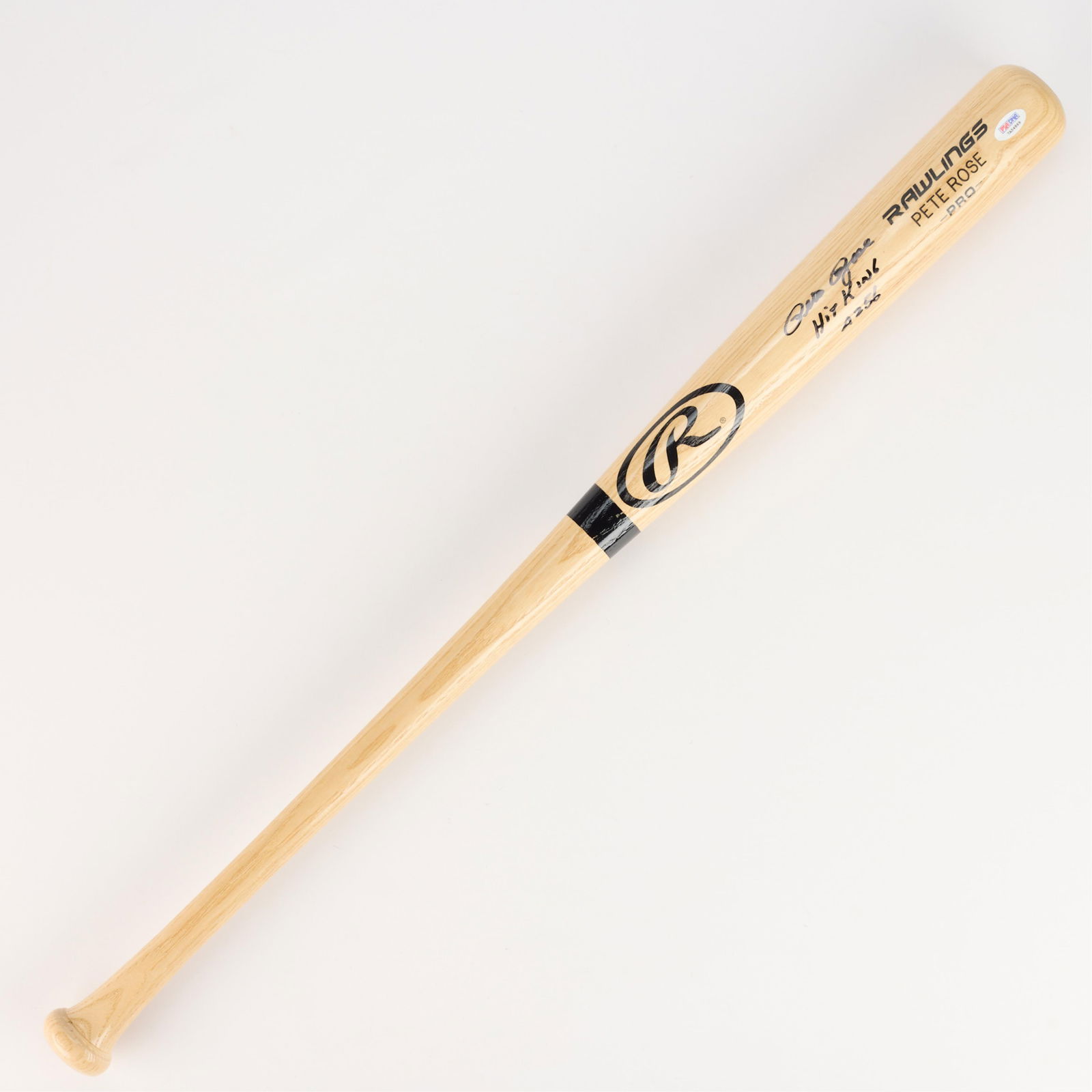 Pete Rose Signed Rawlings Bat PSA/DNA: Rawlings Pro baseball bat singed in black ink. PSA/DNA: 7A54869. Bat length: 34 in.