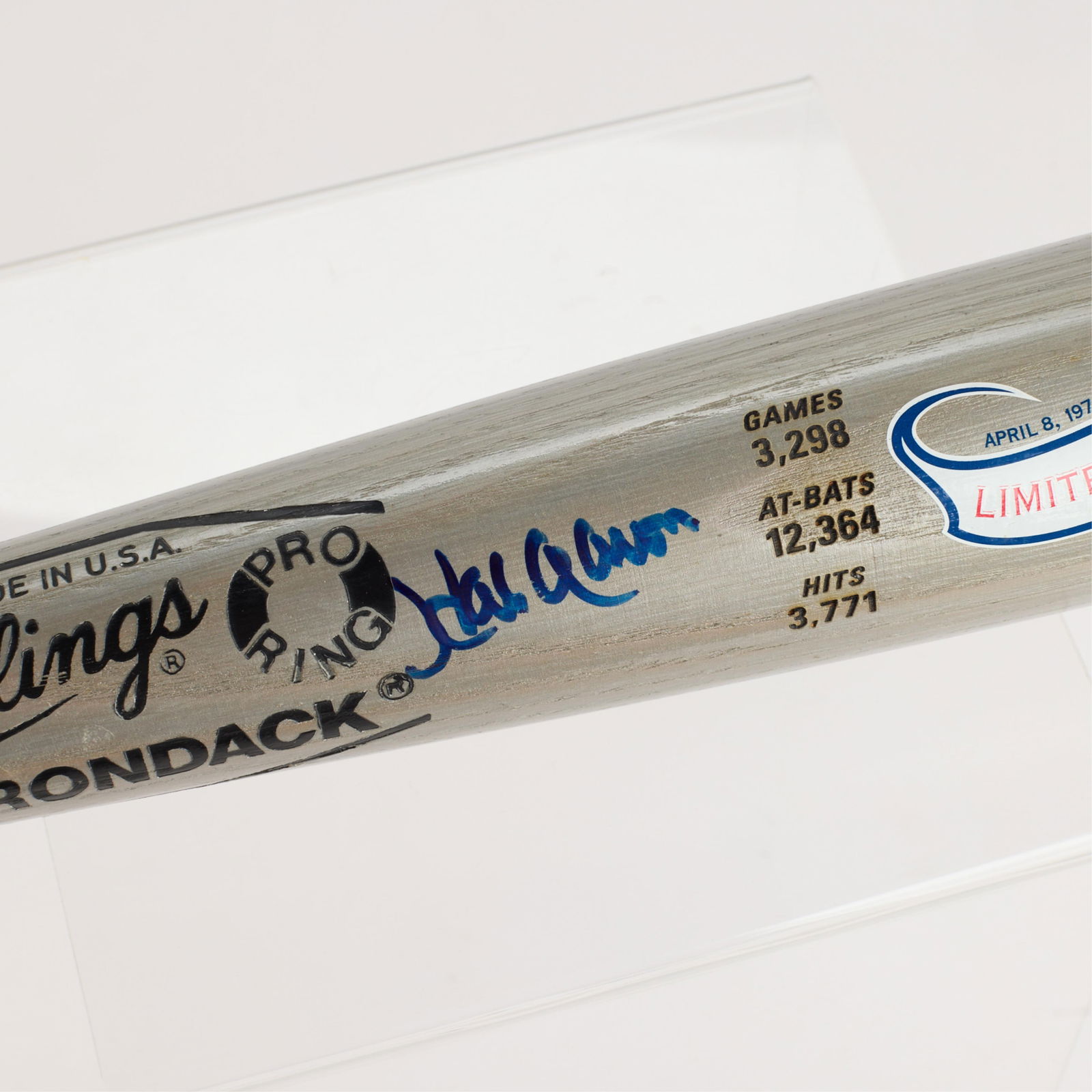 Hank Aaron Signed LE Baseball Bat - 2