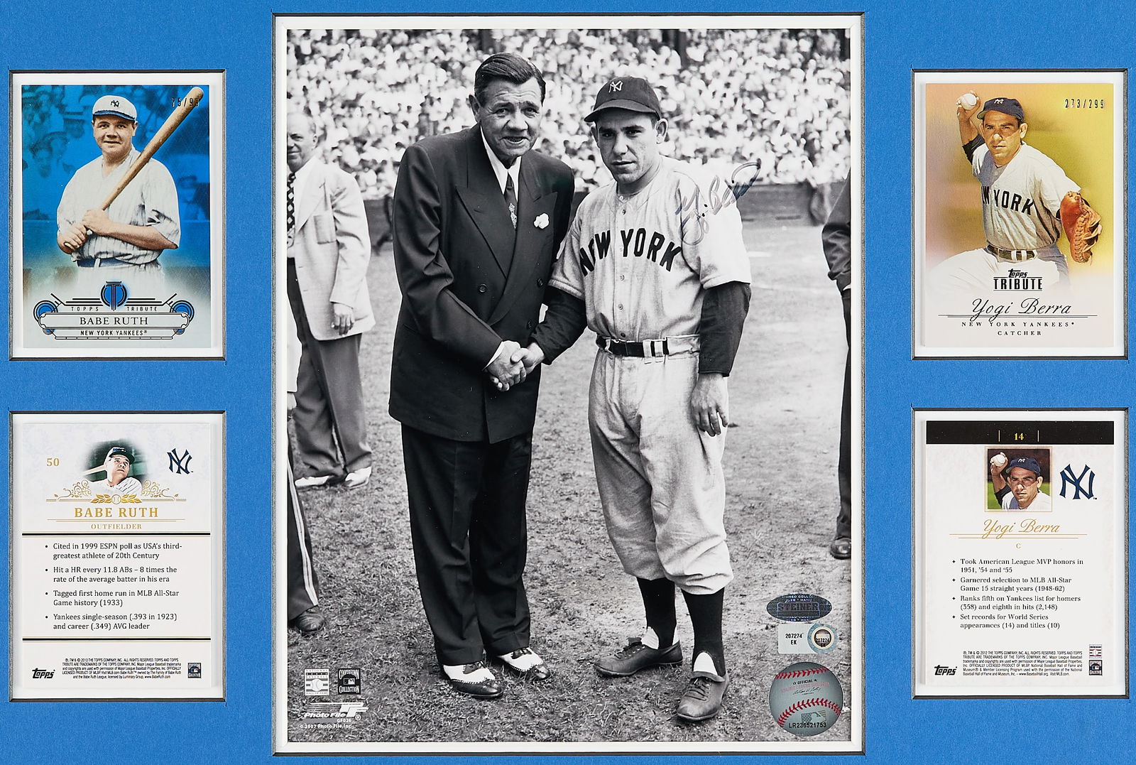 Yogi Berra Signed Photo w/ Babe Ruth (1 of 3)