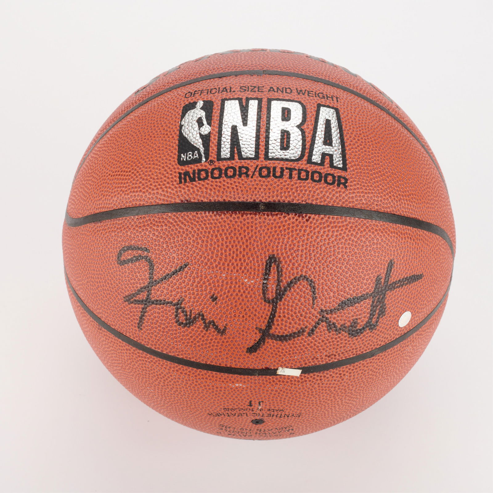 Kevin Garnett Basketball Signed: Kevin Garnett signed basketball. In a display box. Signature Rookies hologram sticker on ball. (Box) height: 10 in x width: 10 in x depth: 10 in.