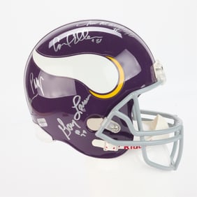 Vikings Helmet Signed Page, Marshall, Eller, & Larsen