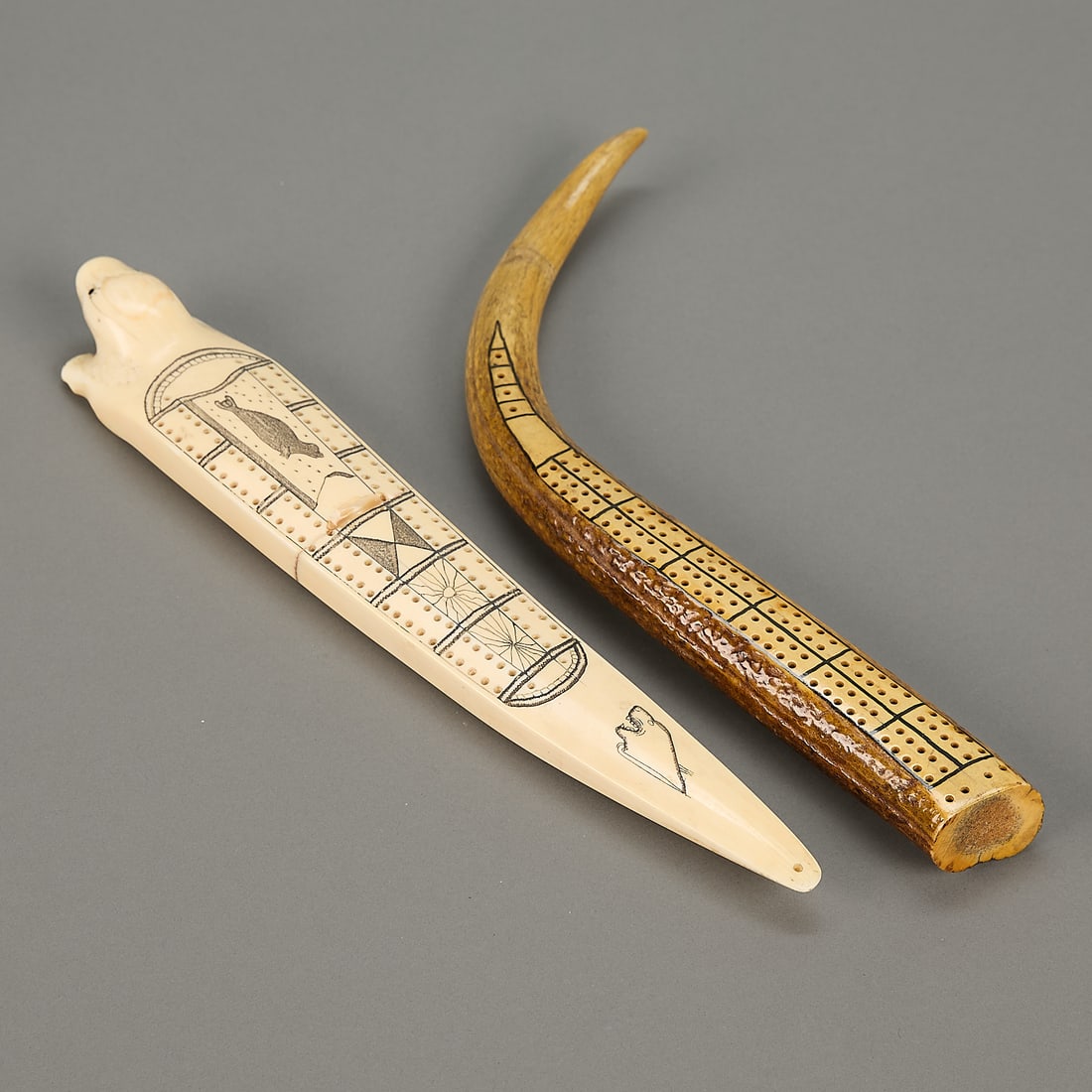 2 Inuit Cribbage Boards - 2
