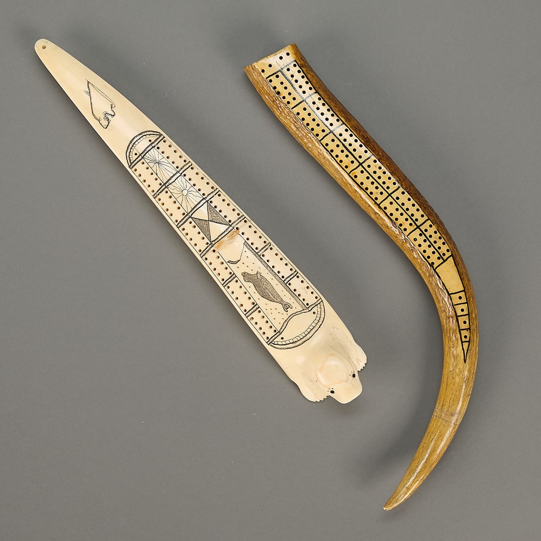 2 Inuit Cribbage Boards - 3