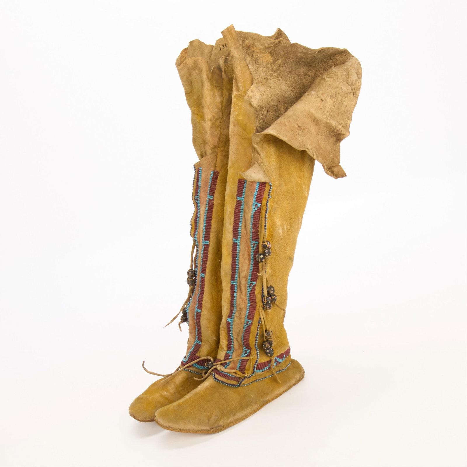 Pr Plains Native American Beaded Boot Moccasins (1 of 6)