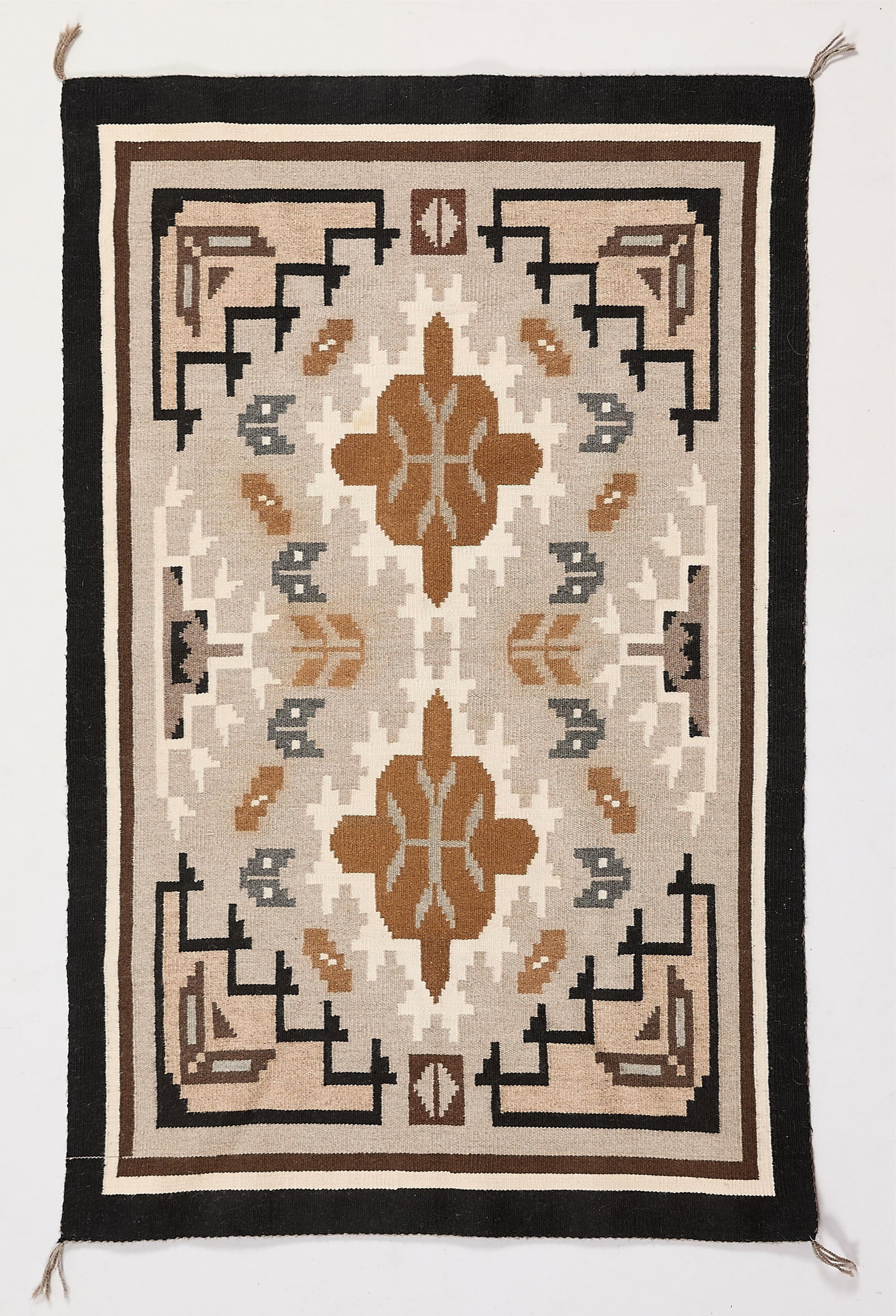 Navajo Wool Two Grey Hills Rug 4'11"x3'1" (1 of 5)