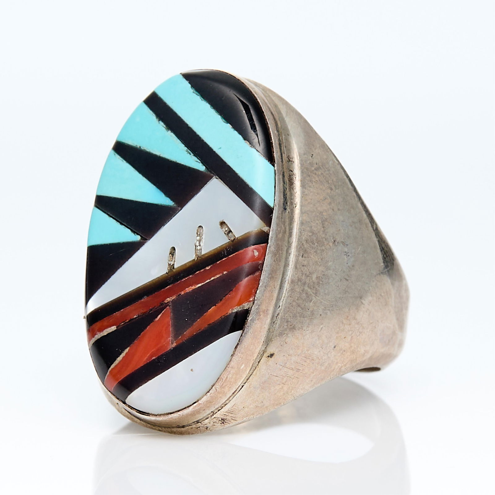 Sterling Zuni Inlay Ring Sz 11 (1 of 3)