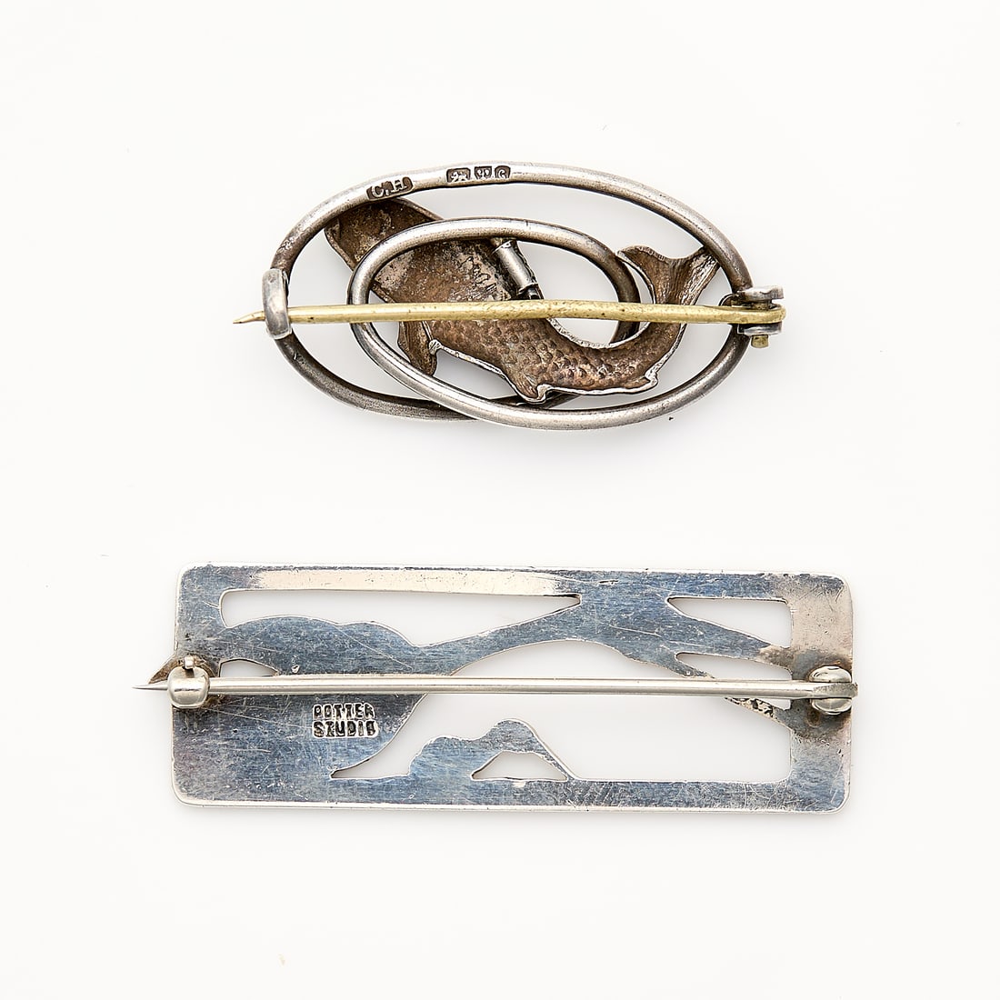 Potter Studio & Charles Horner Silver Brooches - 2