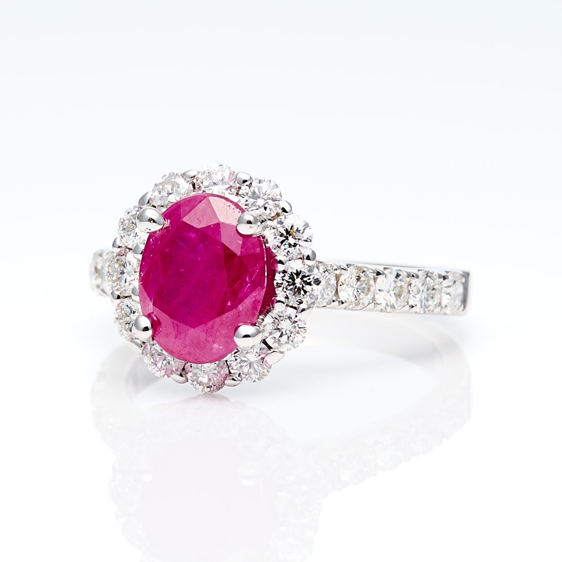 18k Ruby & Diamond Ring Sz 6.75 (1 of 5)