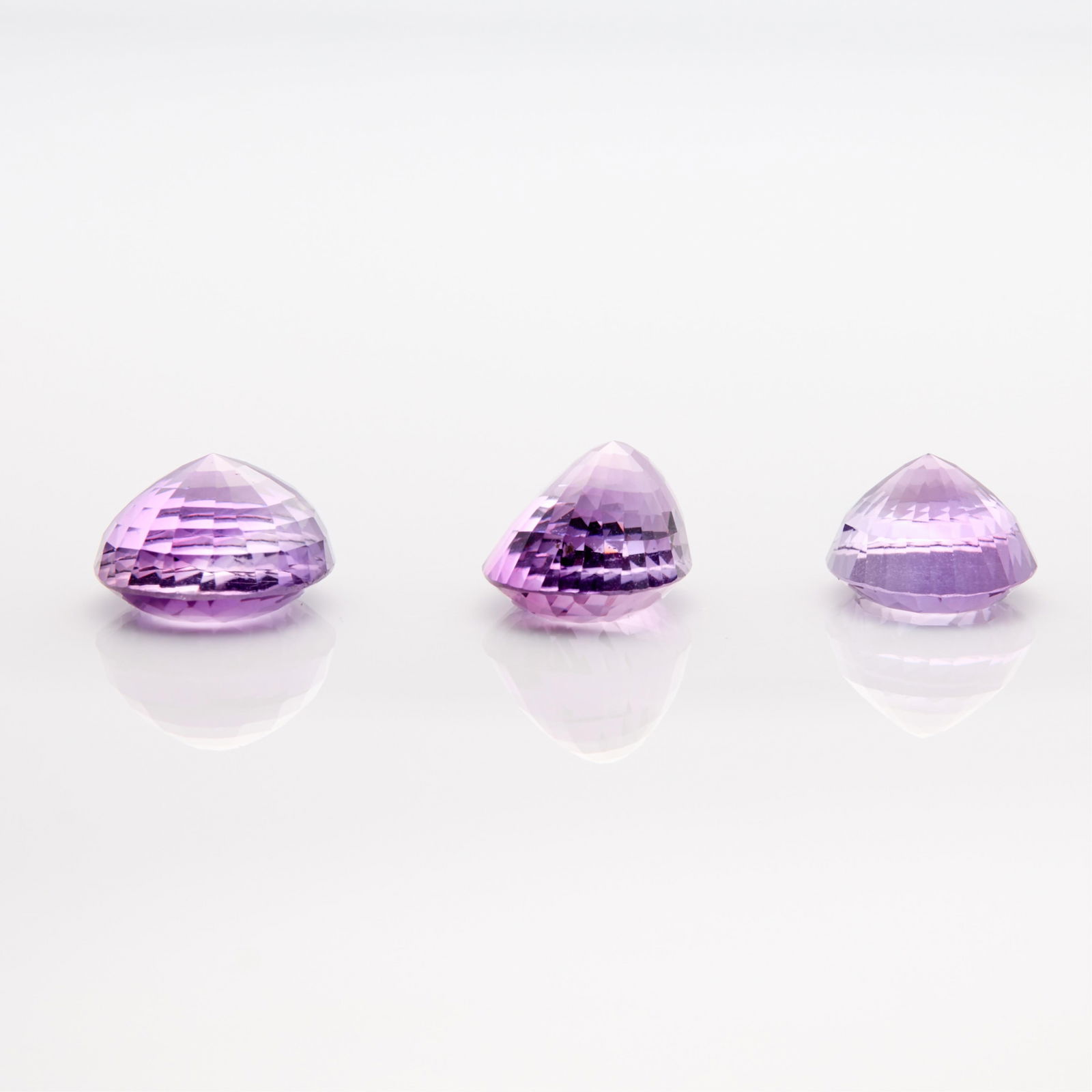 3 Large Oval Cut Amethysts - 5