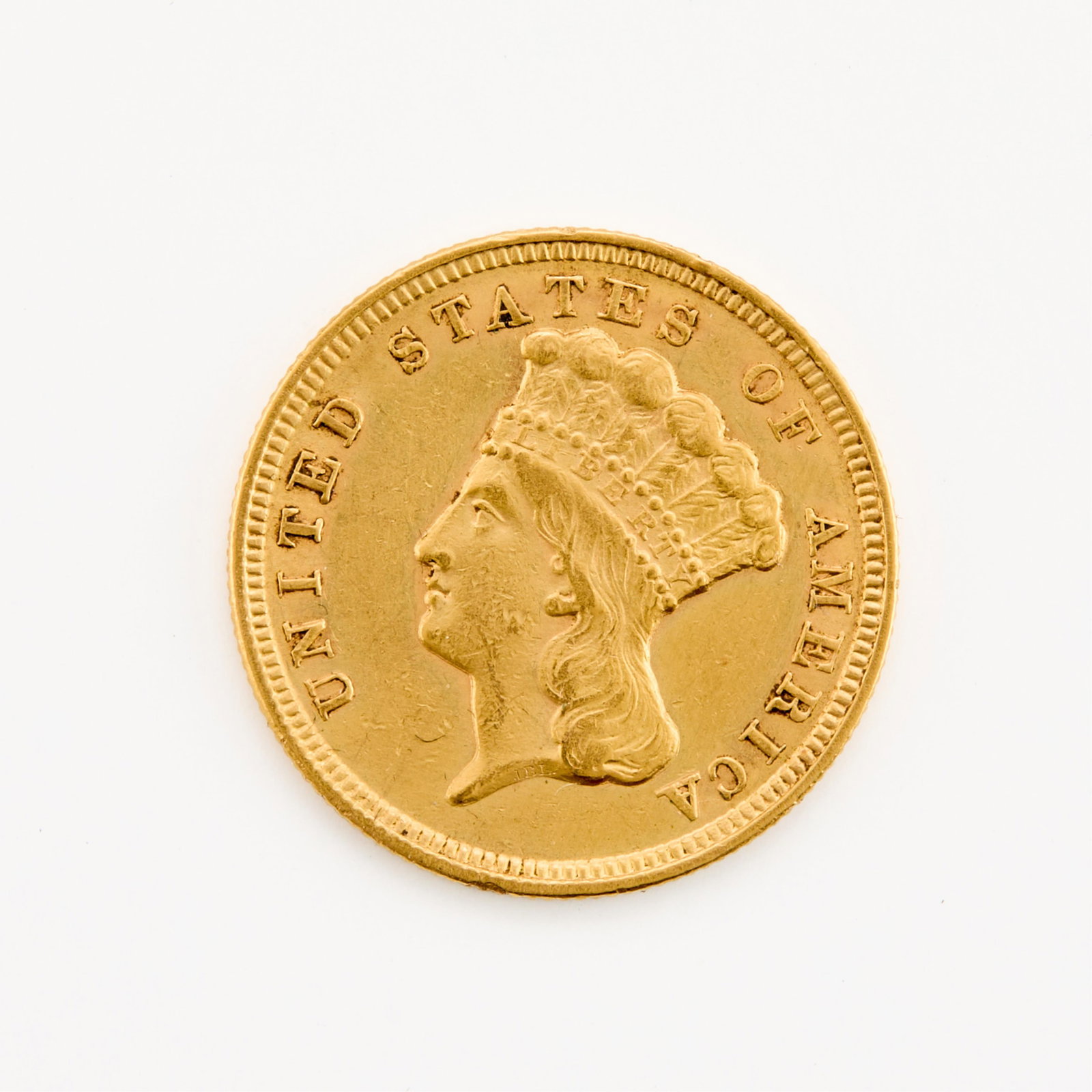 1854 Indian Princess Gold Three Dollar Coin (1 of 2)