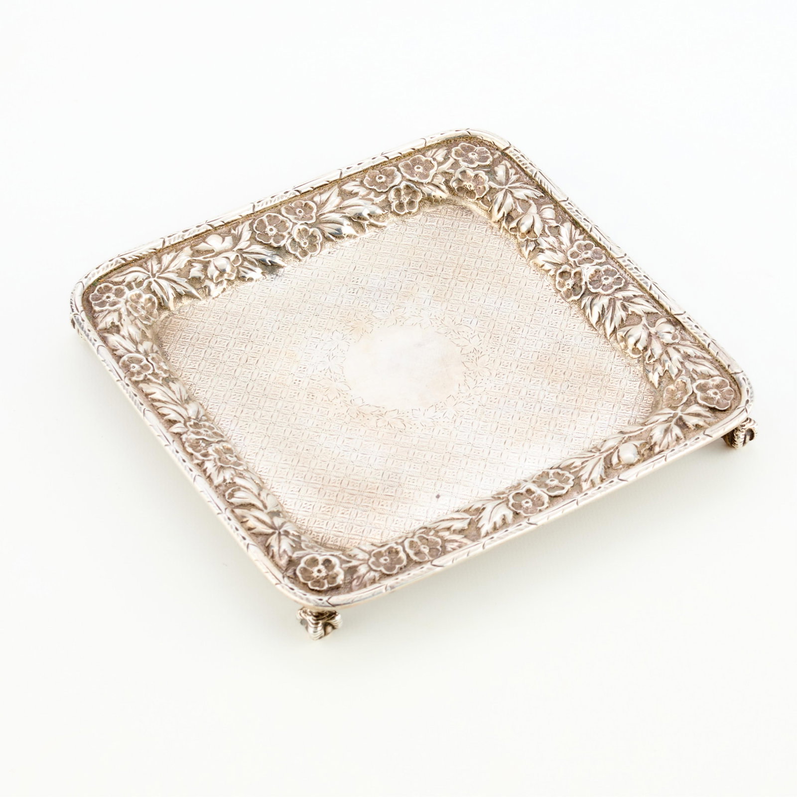 Vansant Repousse Sterling Silver Tray - 9.28 ozt (1 of 5)