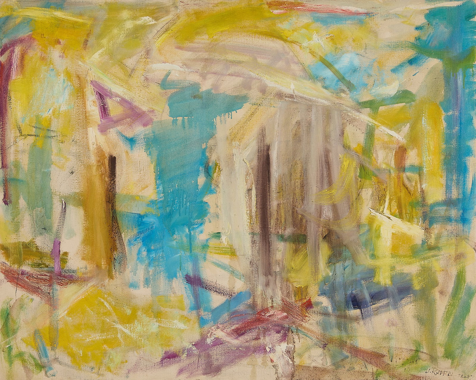 Hugh Kappel Abstract Oil on Canvas Painting (1 of 8)