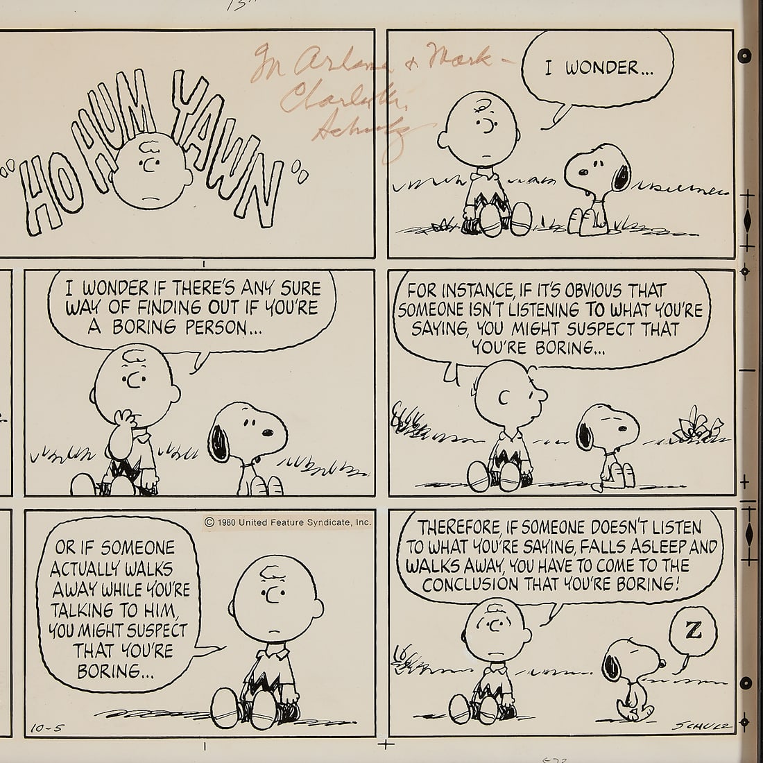 Schulz "Ho Hum Yawn" Charlie & Snoopy Comic - 6