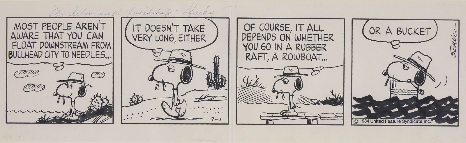 Charles Schulz Peanuts Comic Strip w/ Spike - 2