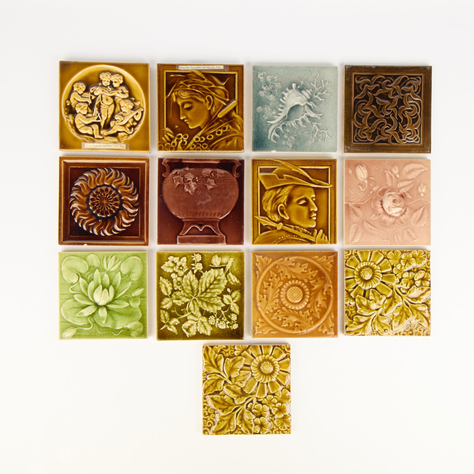 13 Art Nouveau Architectural Pottery Tiles (1 of 16)