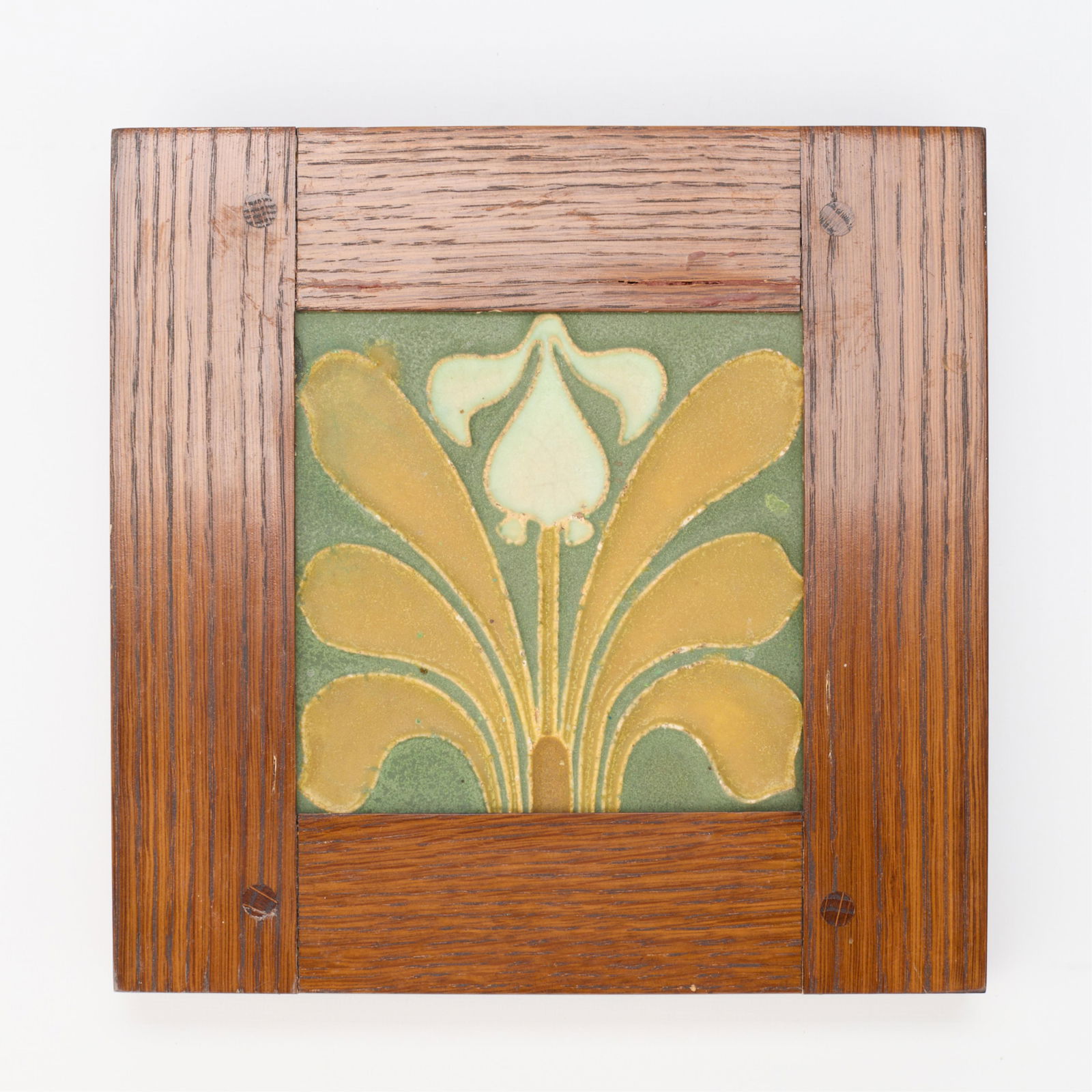 Van Briggle "Orchid" Arts & Crafts Pottery Tile (1 of 4)