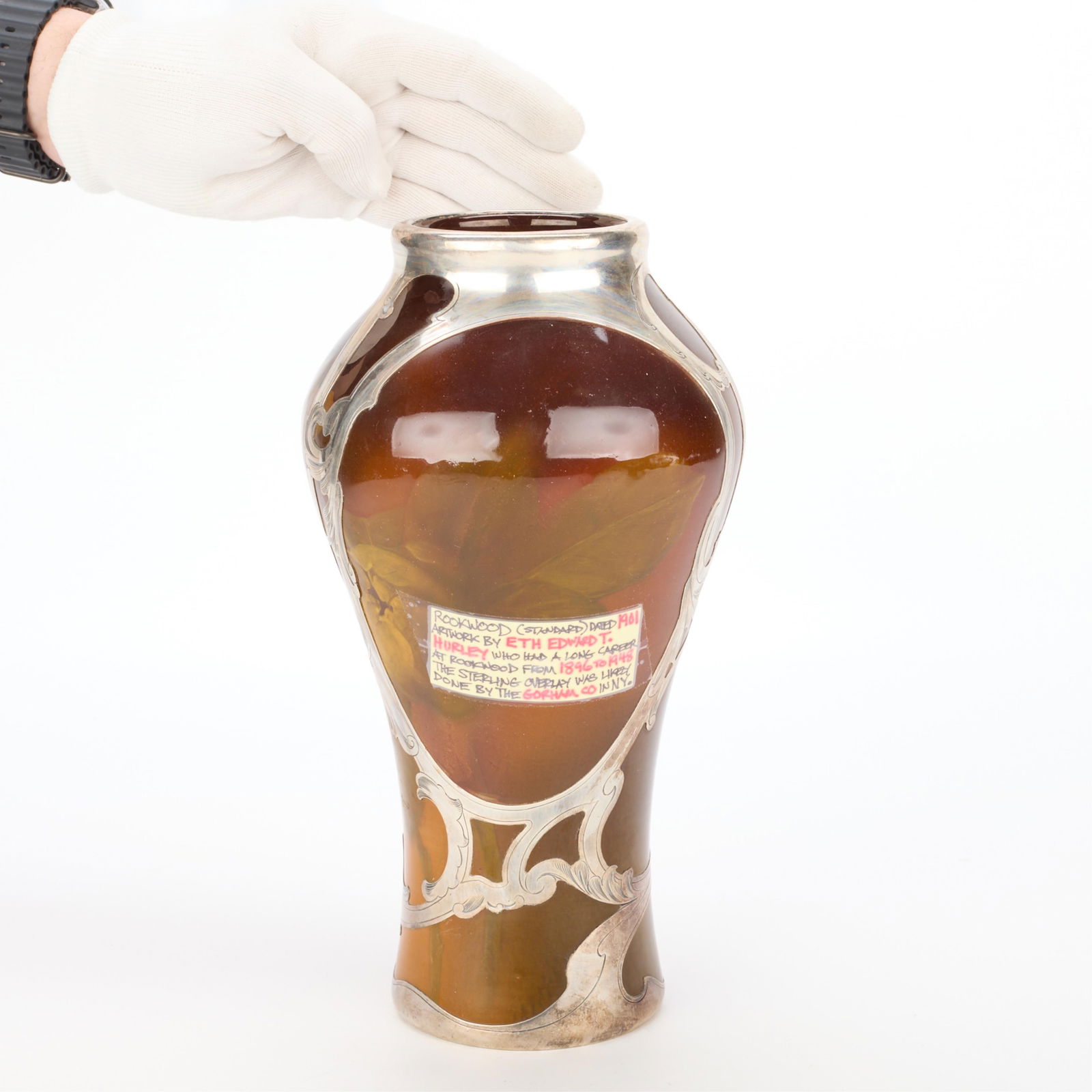 Hurley for Rookwood Art Pottery 909B Overlaid Vase - 4