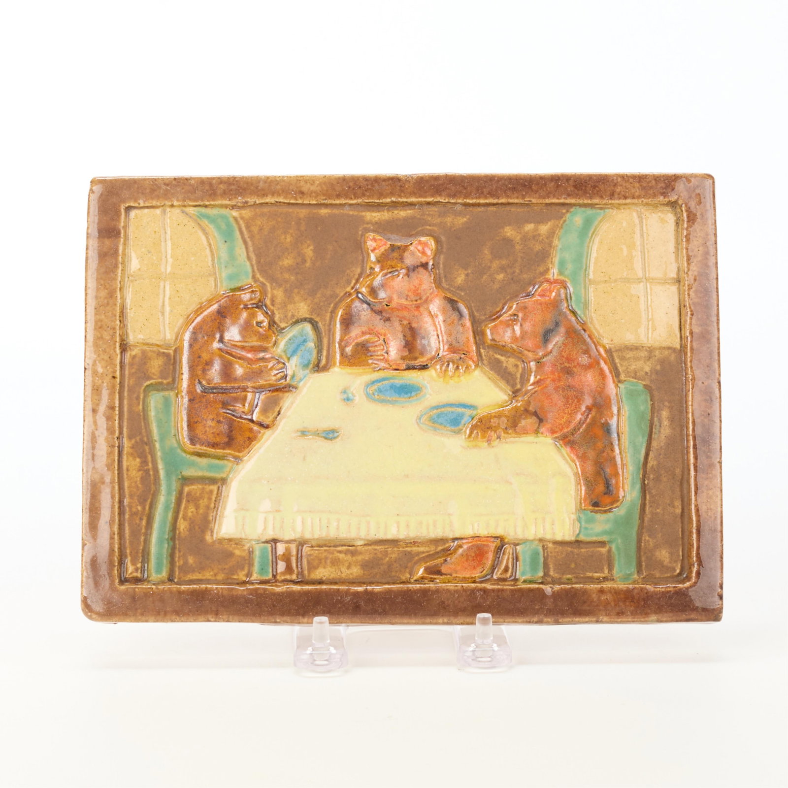 Pewabic Pottery "Three Bears" Pictorial Tile (1 of 4)