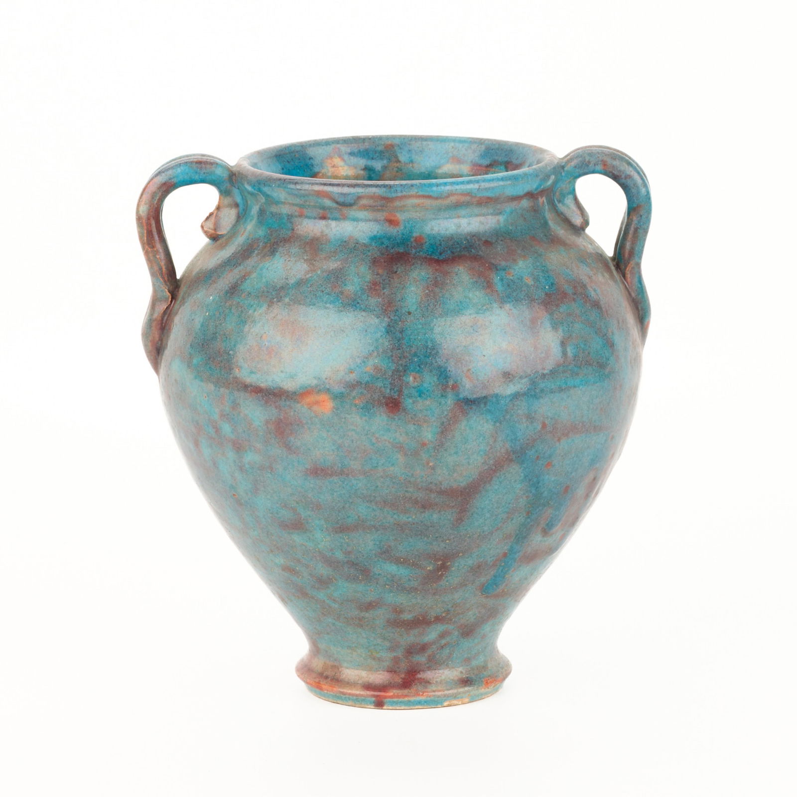 ML Owens NC Pottery Chinese Style 2-Handled Vase (1 of 6)