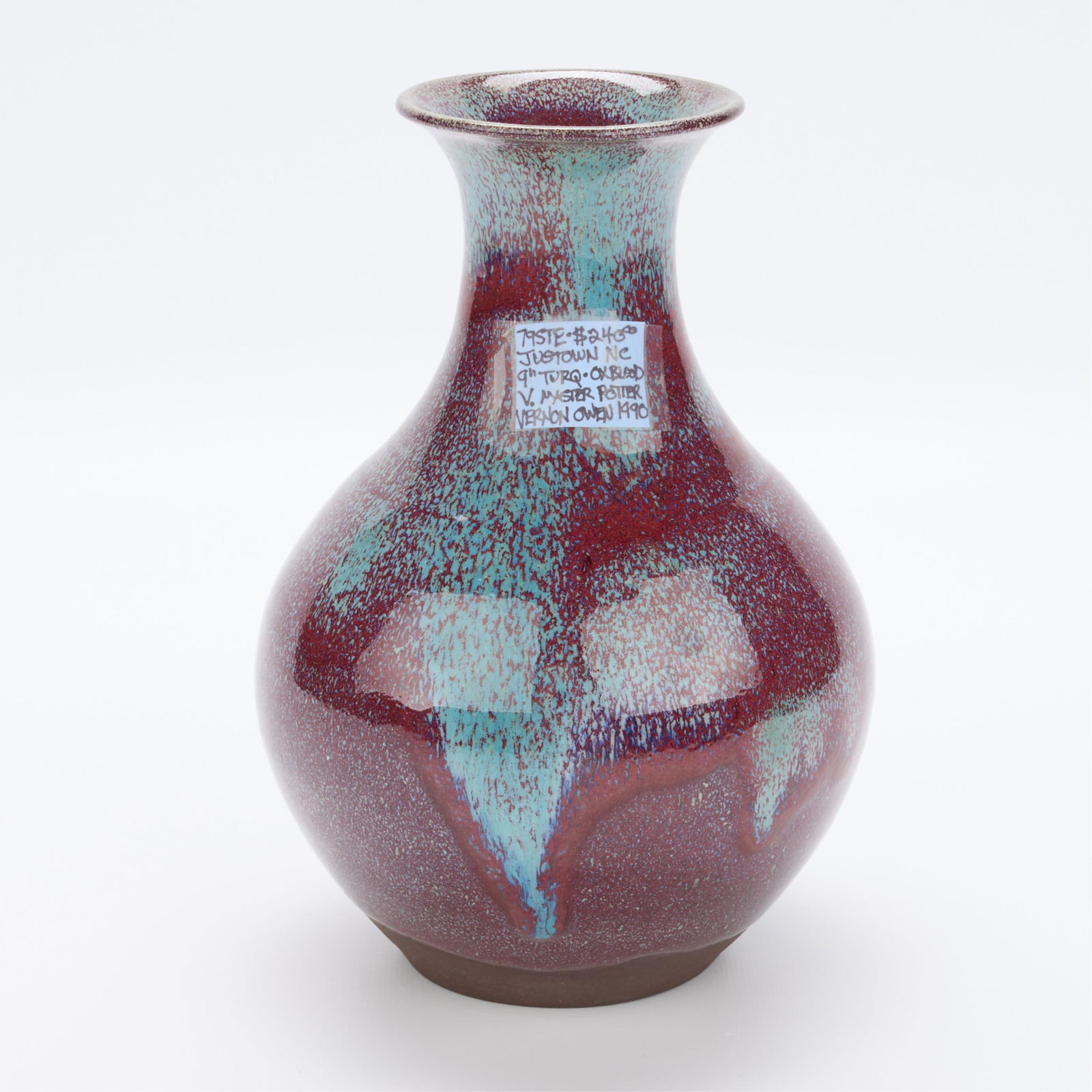 Vernon Owen for Jugtown Pottery Oxblood Vase (1 of 6)
