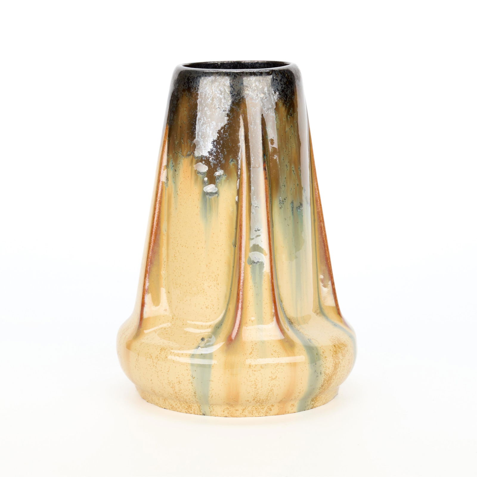 Fulper Pottery "Cat's Eye" Glaze Buttressed Vase (1 of 5)