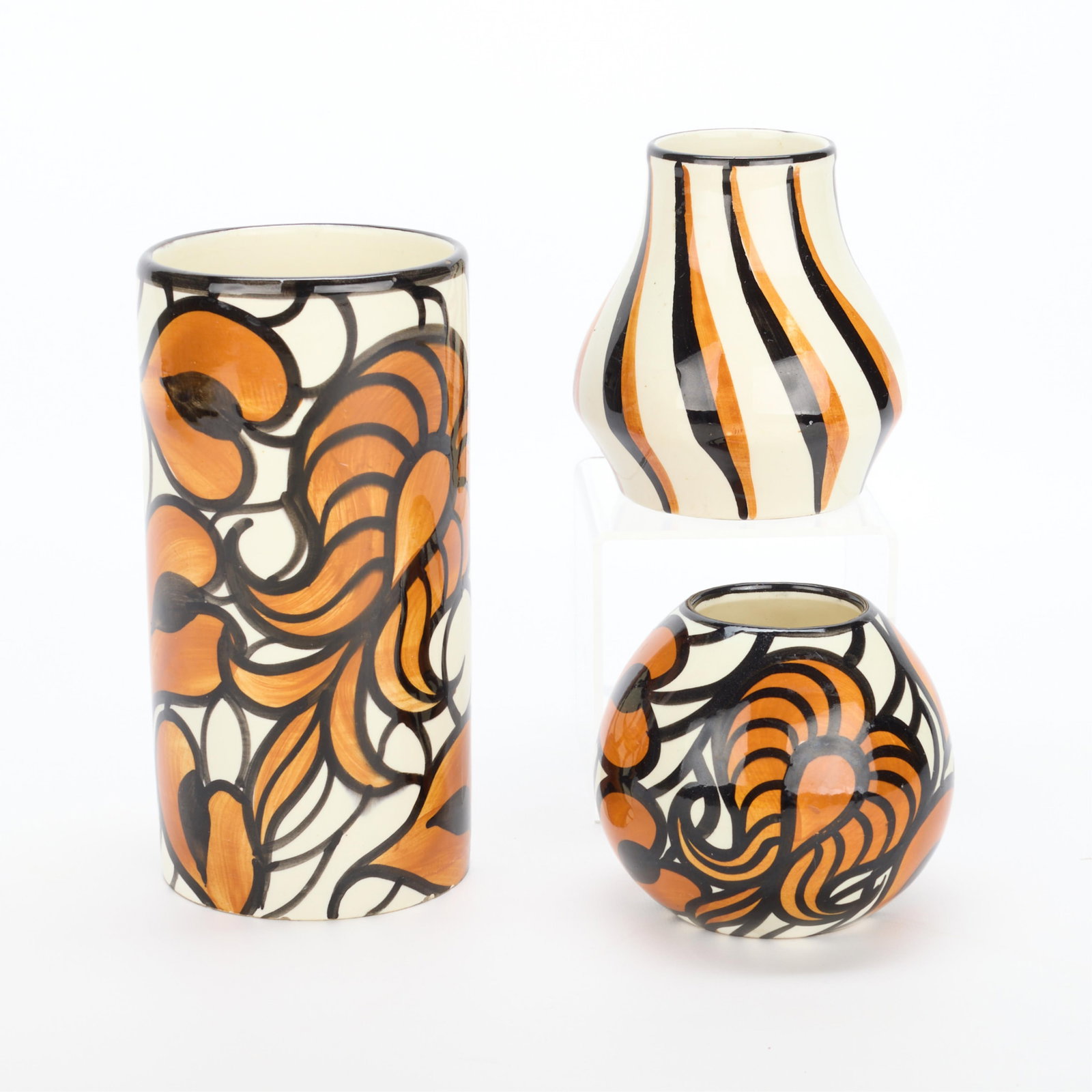 3 Attr. Eva Zeisel for Schramberg Pottery Vases (1 of 5)
