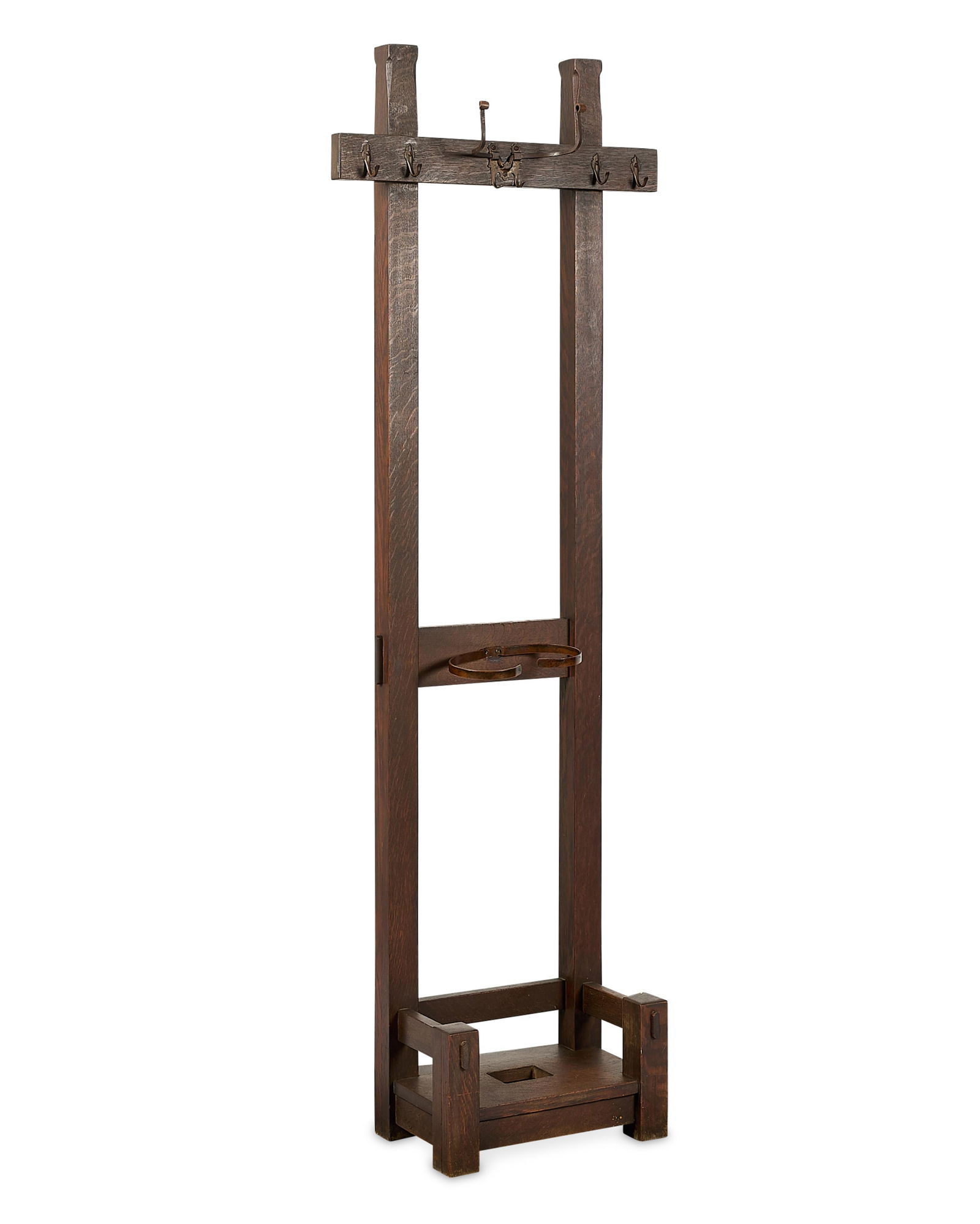 Arts & Crafts Style Oak Hall Tree Umbrella Stand (1 of 6)