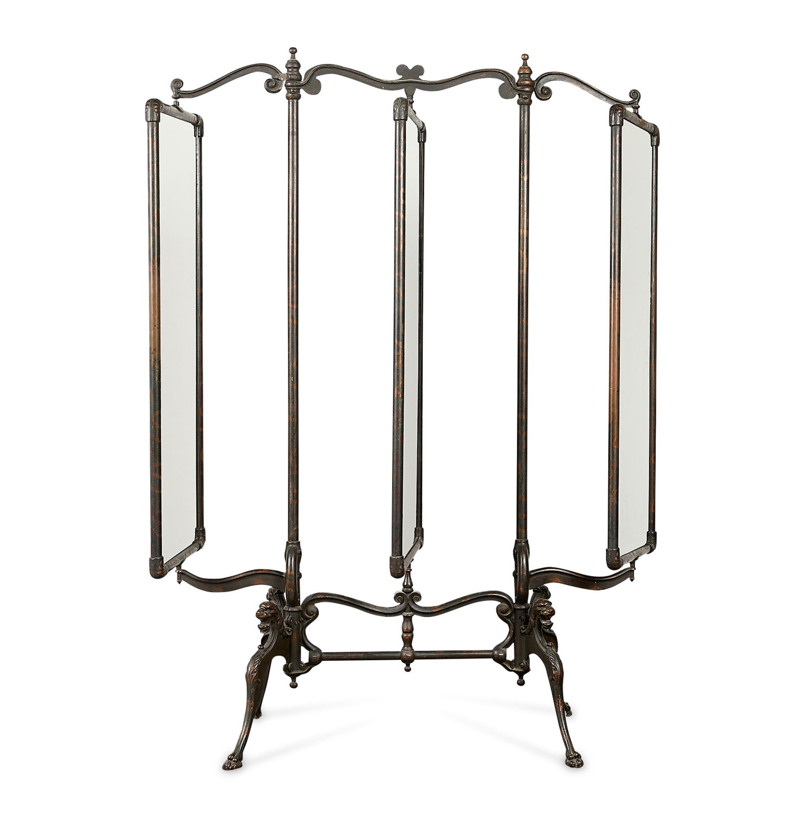 Victorian Cast Iron Tri-Fold Haberdashery Mirror - 7