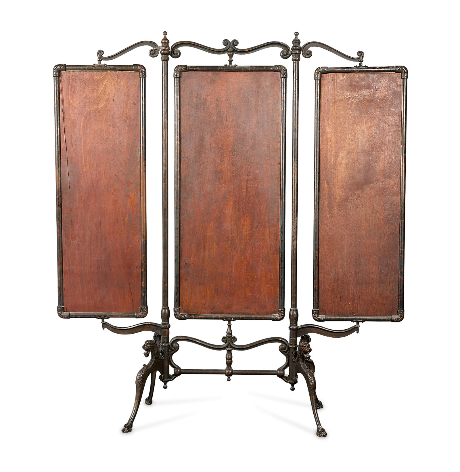 Victorian Cast Iron Tri-Fold Haberdashery Mirror - 8