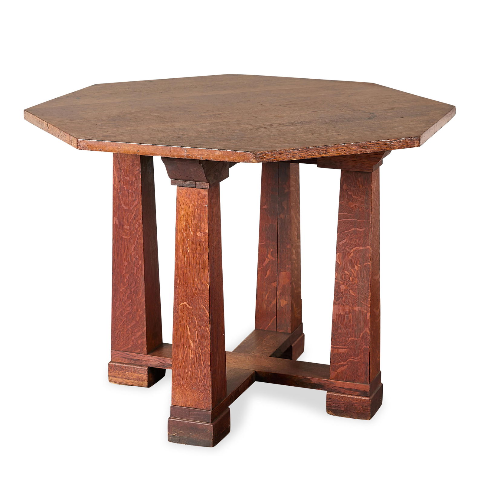 Arts & Crafts Mission Oak Style Octagonal Table (1 of 6)
