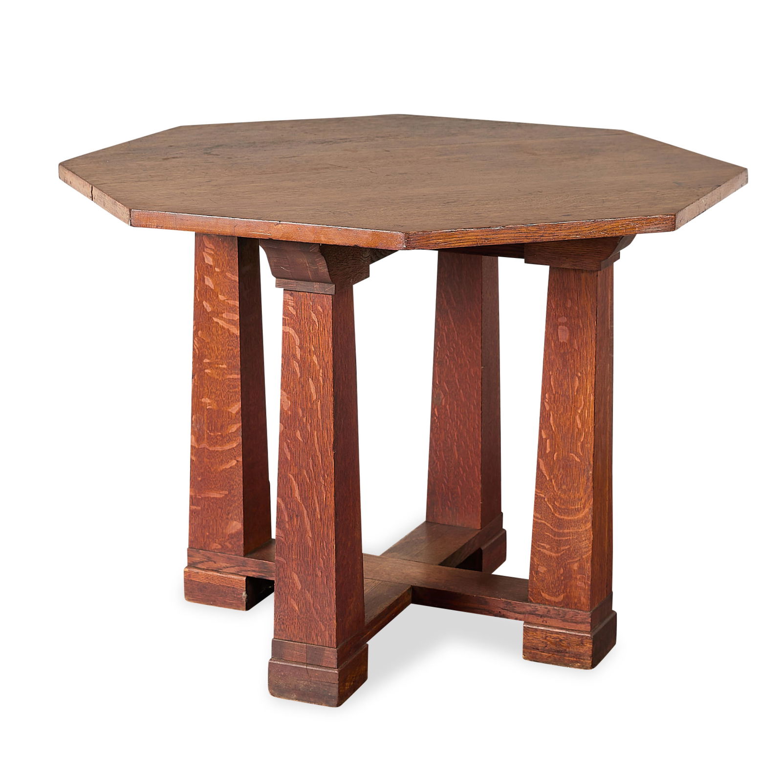 Arts & Crafts Mission Oak Style Octagonal Table - 3